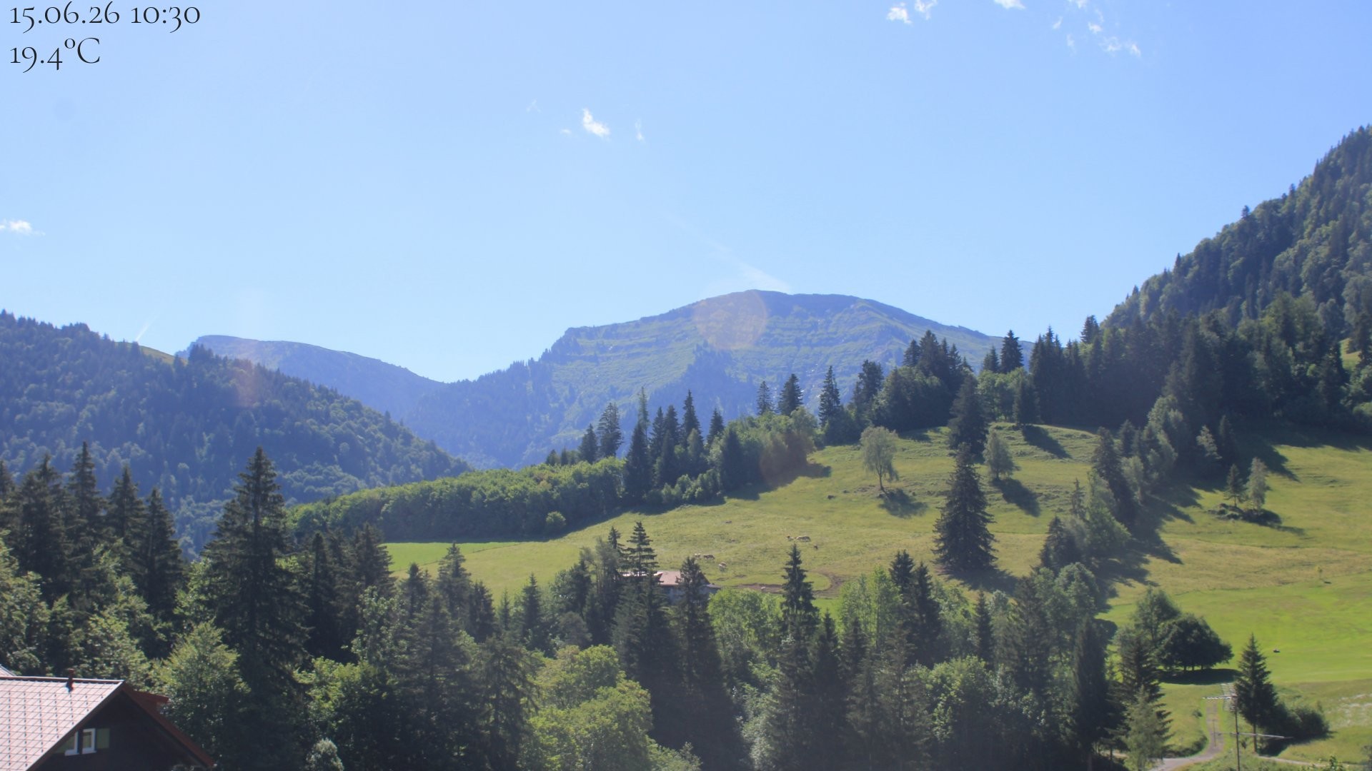 Archived image Webcam Oberstaufen - View Hochgrat from Hotel Schratt