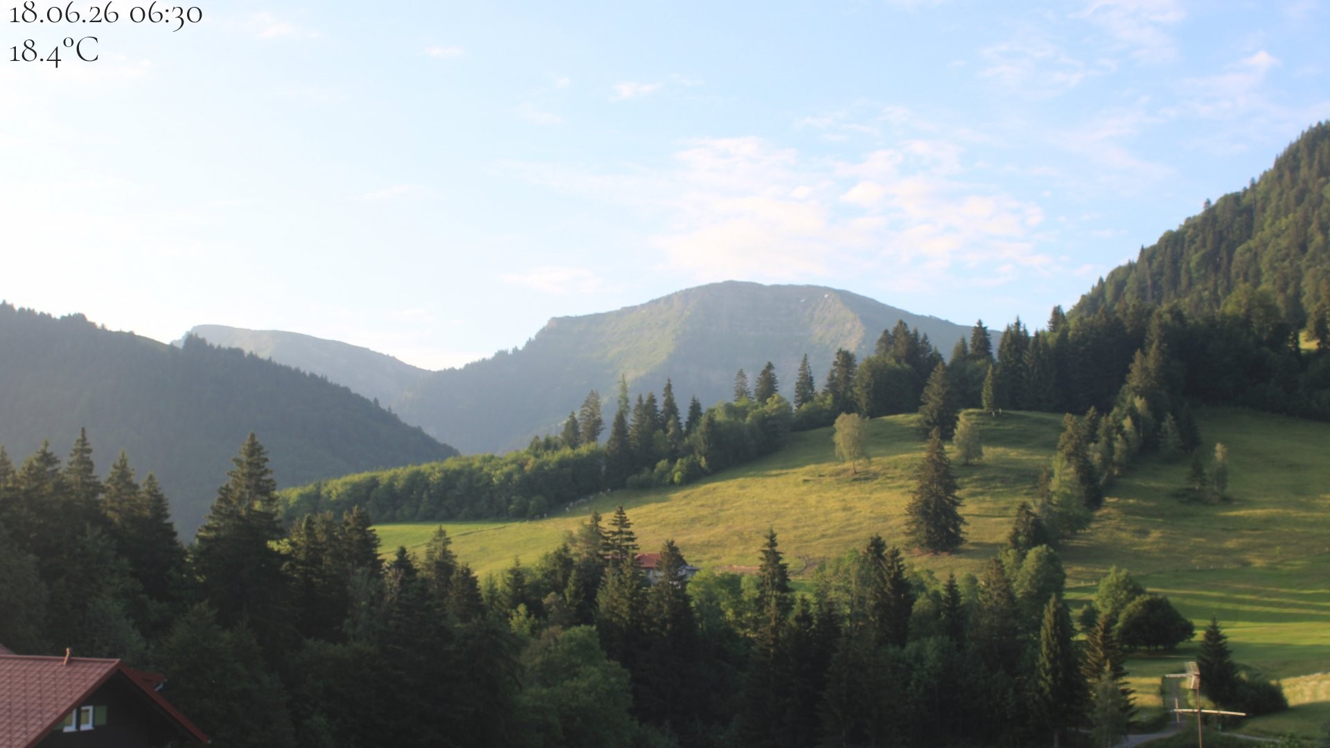 Archived image Webcam Oberstaufen - View Hochgrat from Hotel Schratt