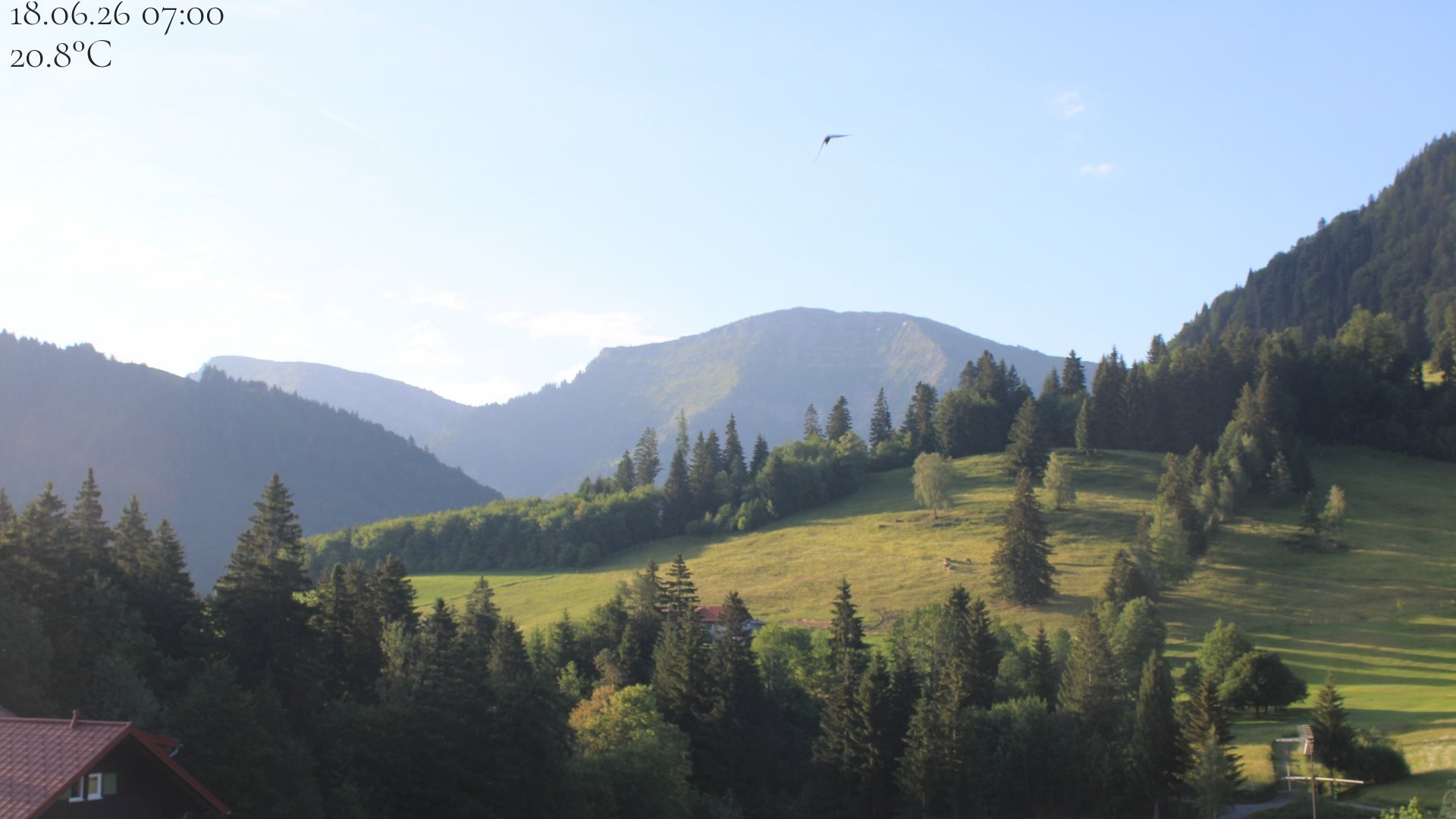 Archived image Webcam Oberstaufen - View Hochgrat from Hotel Schratt