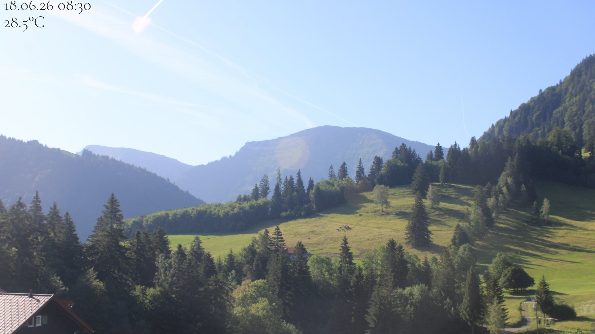 Archived image Webcam Oberstaufen - View Hochgrat from Hotel Schratt