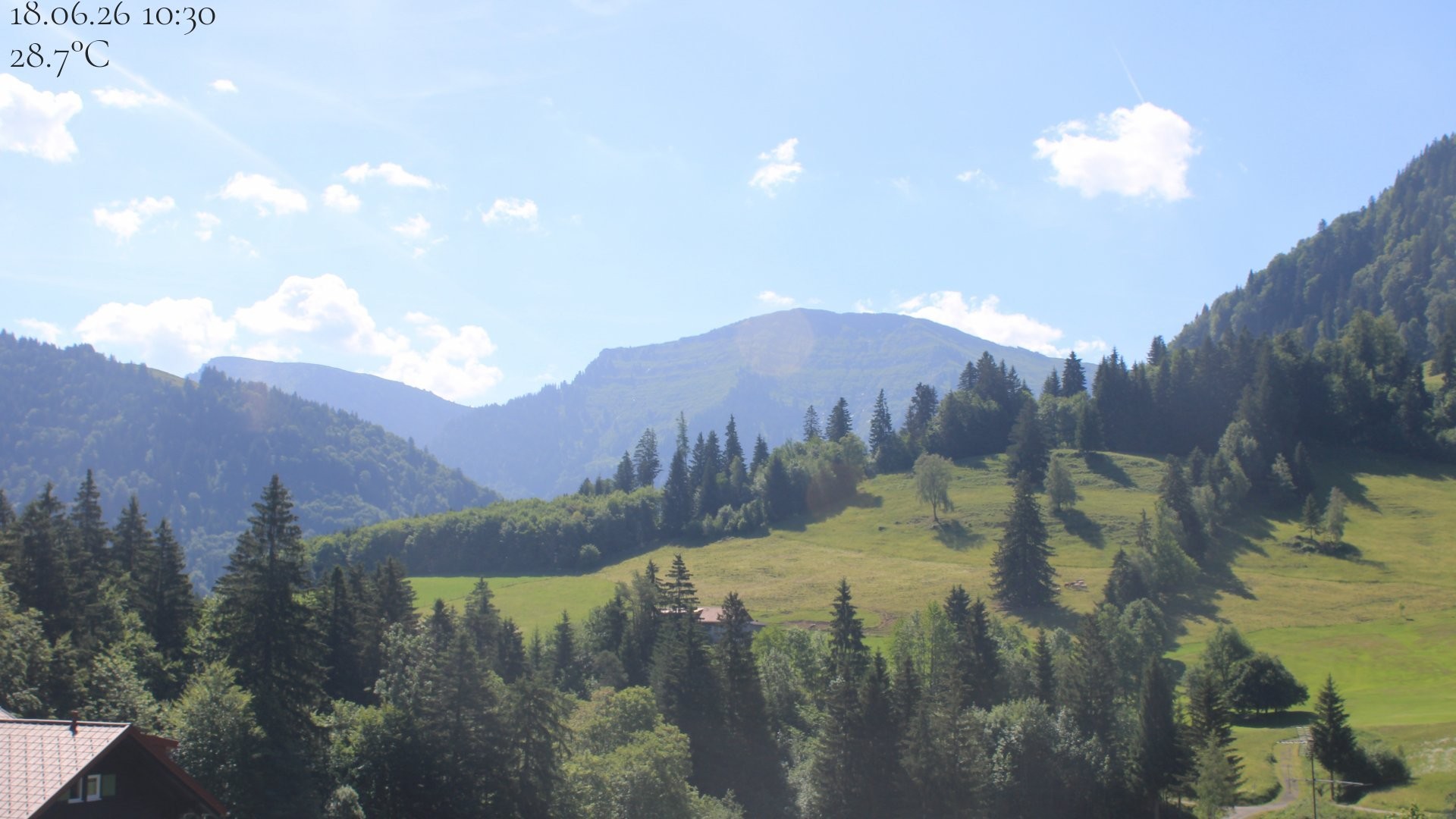 Archived image Webcam Oberstaufen - View Hochgrat from Hotel Schratt