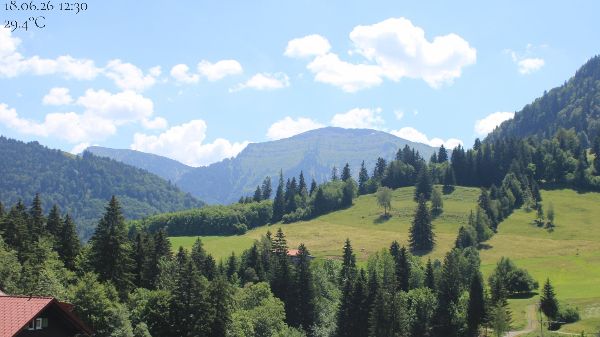 Archived image Webcam Oberstaufen - View Hochgrat from Hotel Schratt