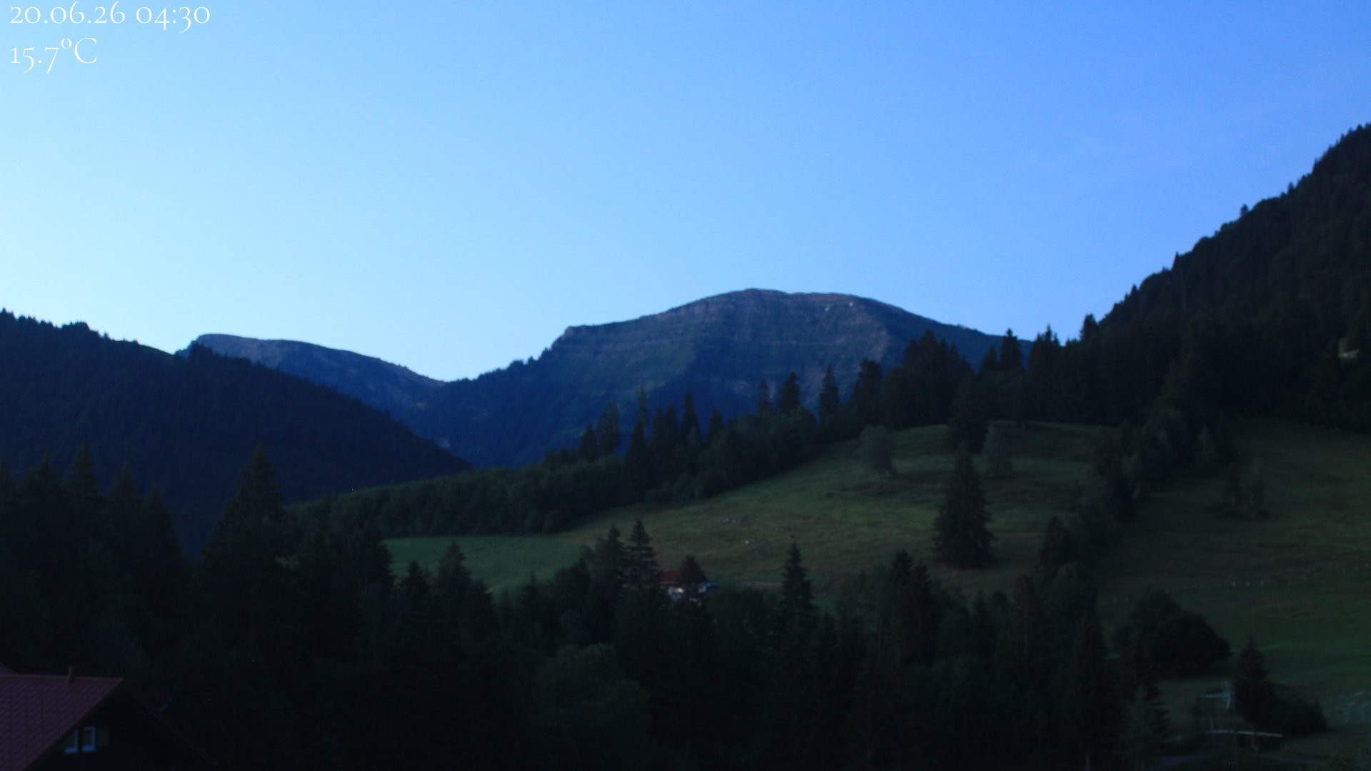 Archiv Foto Webcam Oberstaufen - Blick Hochgrat vom Biohotel Schratt