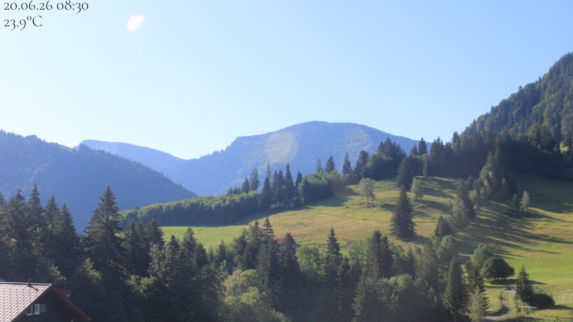 Archiv Foto Webcam Oberstaufen - Blick Hochgrat vom Biohotel Schratt