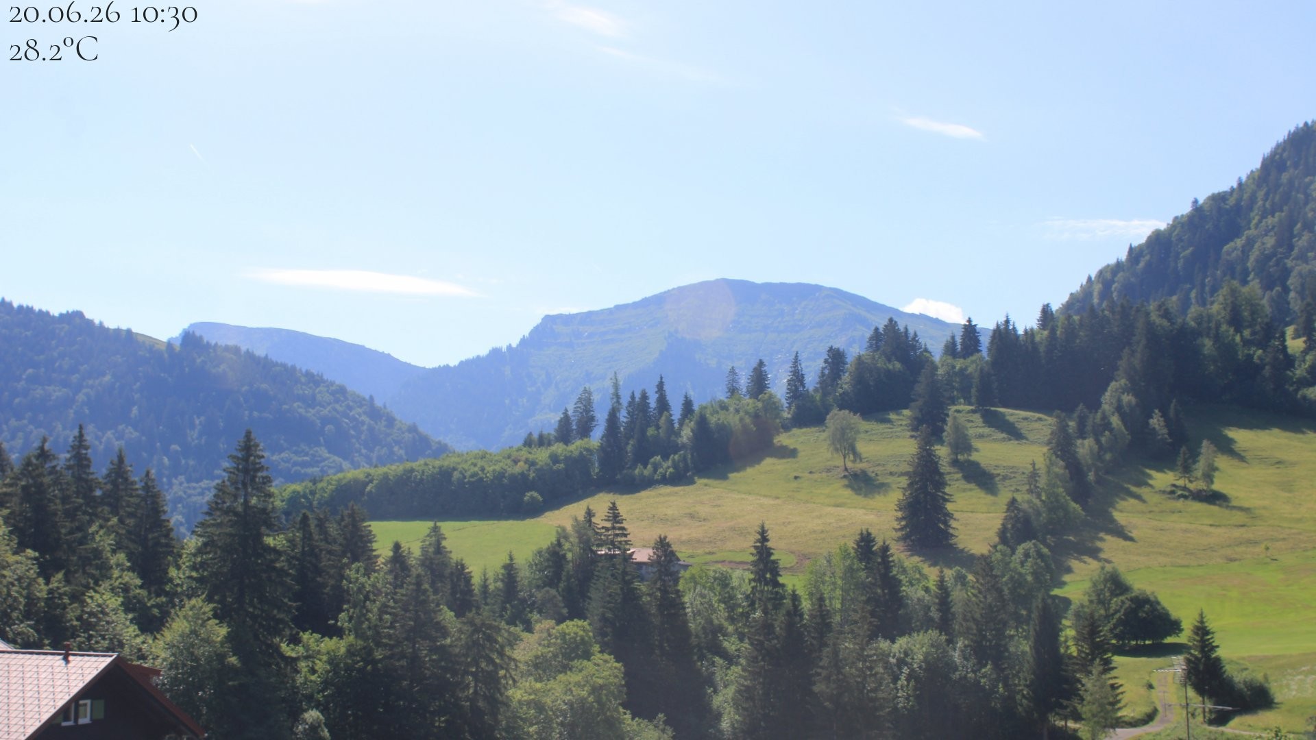 Archiv Foto Webcam Oberstaufen - Blick Hochgrat vom Biohotel Schratt