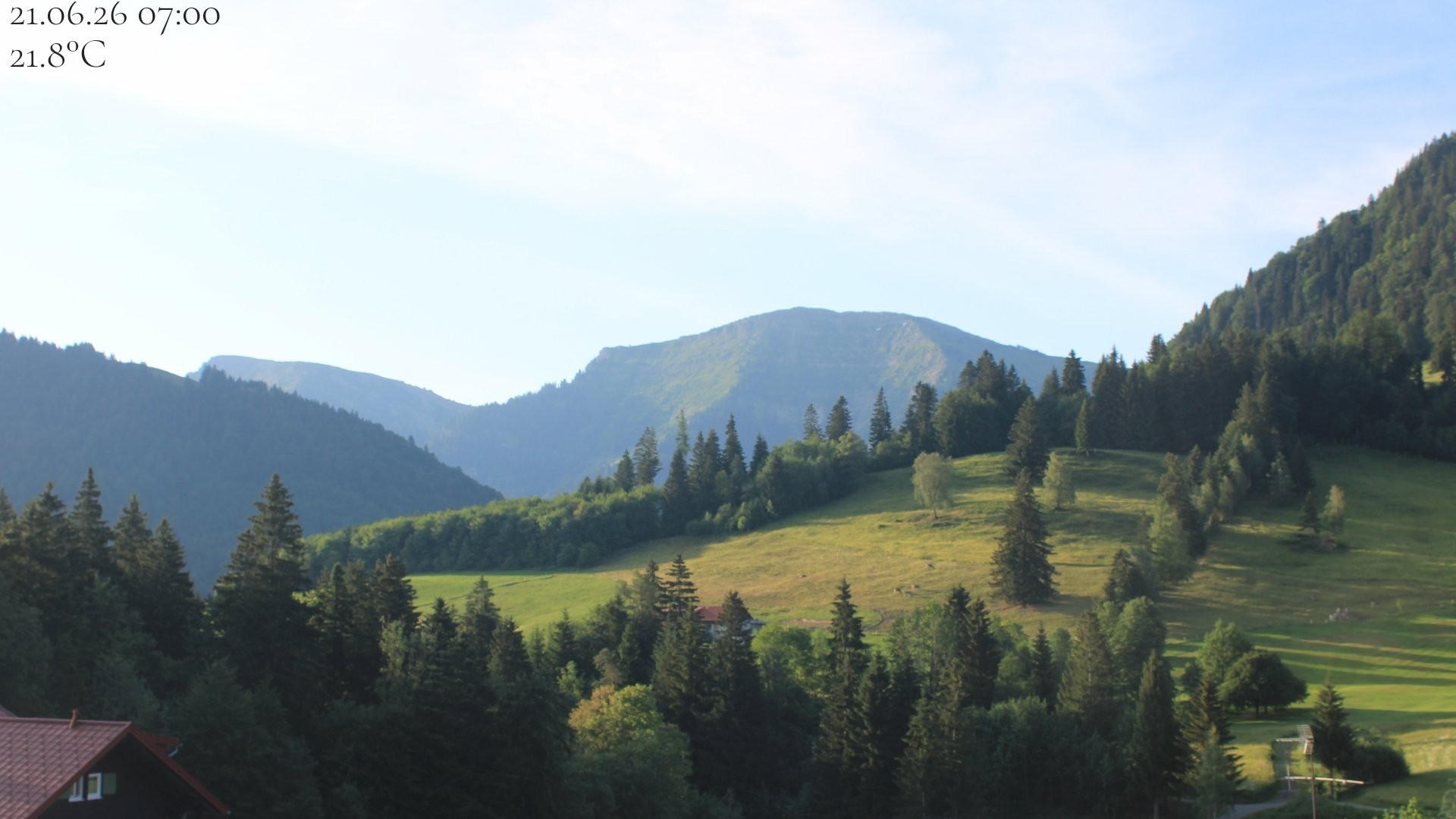 Archived image Webcam Oberstaufen - View Hochgrat from Hotel Schratt