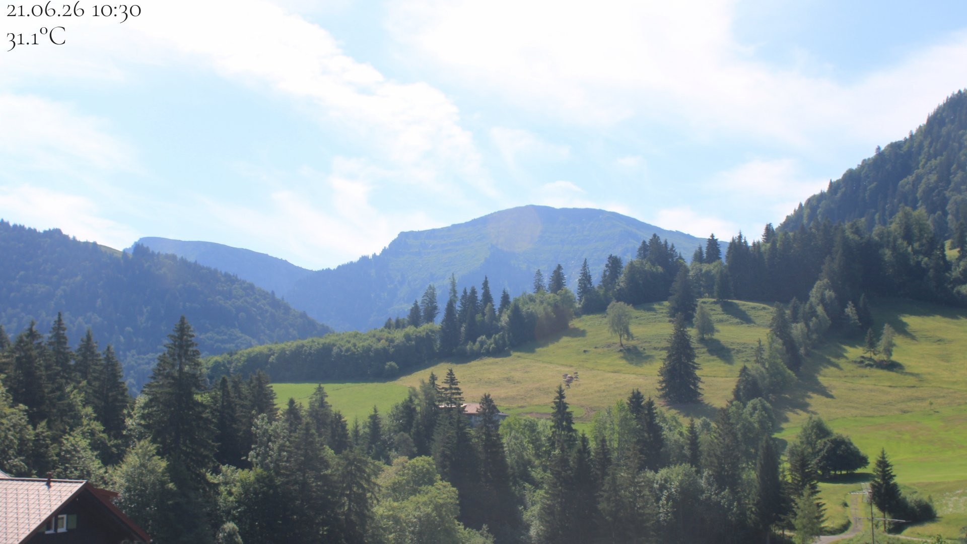 Archived image Webcam Oberstaufen - View Hochgrat from Hotel Schratt