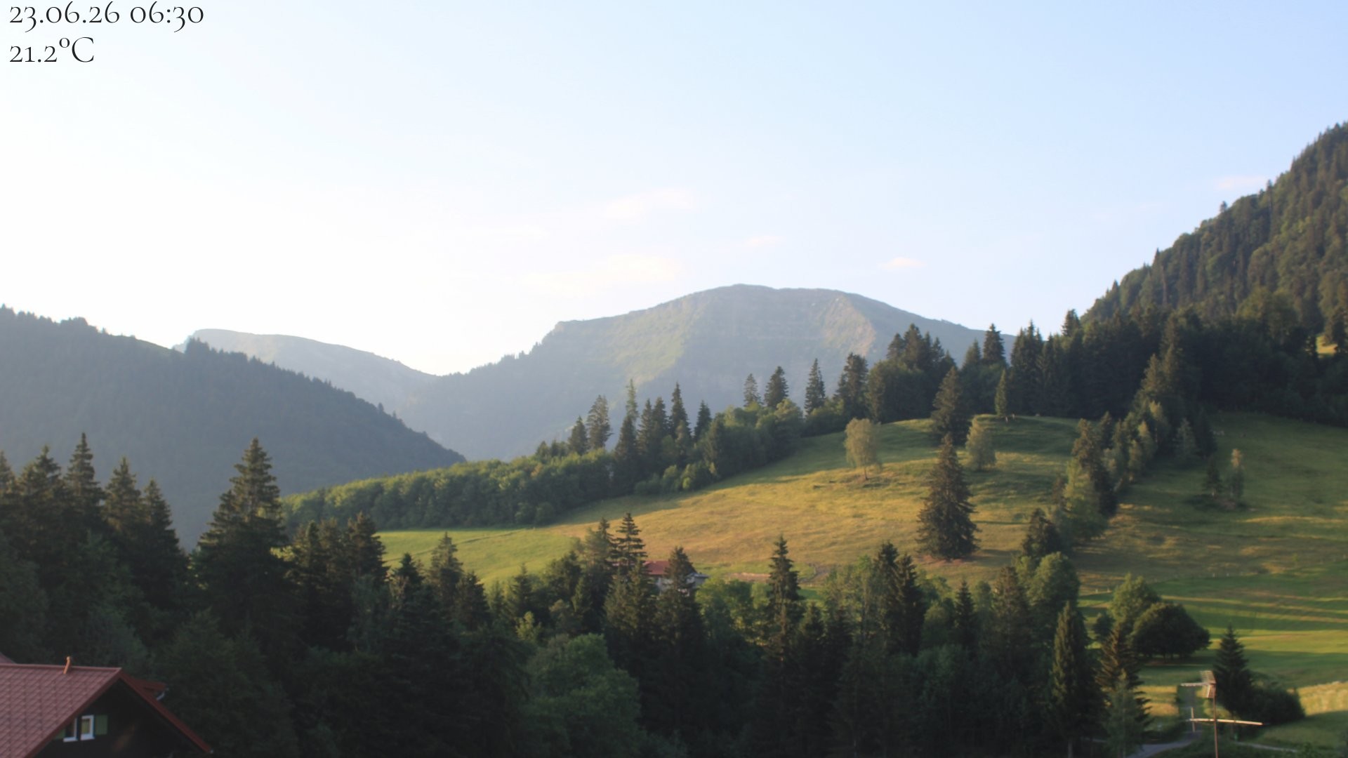 Archived image Webcam Oberstaufen - View Hochgrat from Hotel Schratt