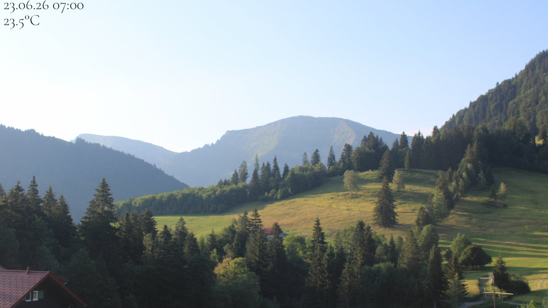 Archived image Webcam Oberstaufen - View Hochgrat from Hotel Schratt