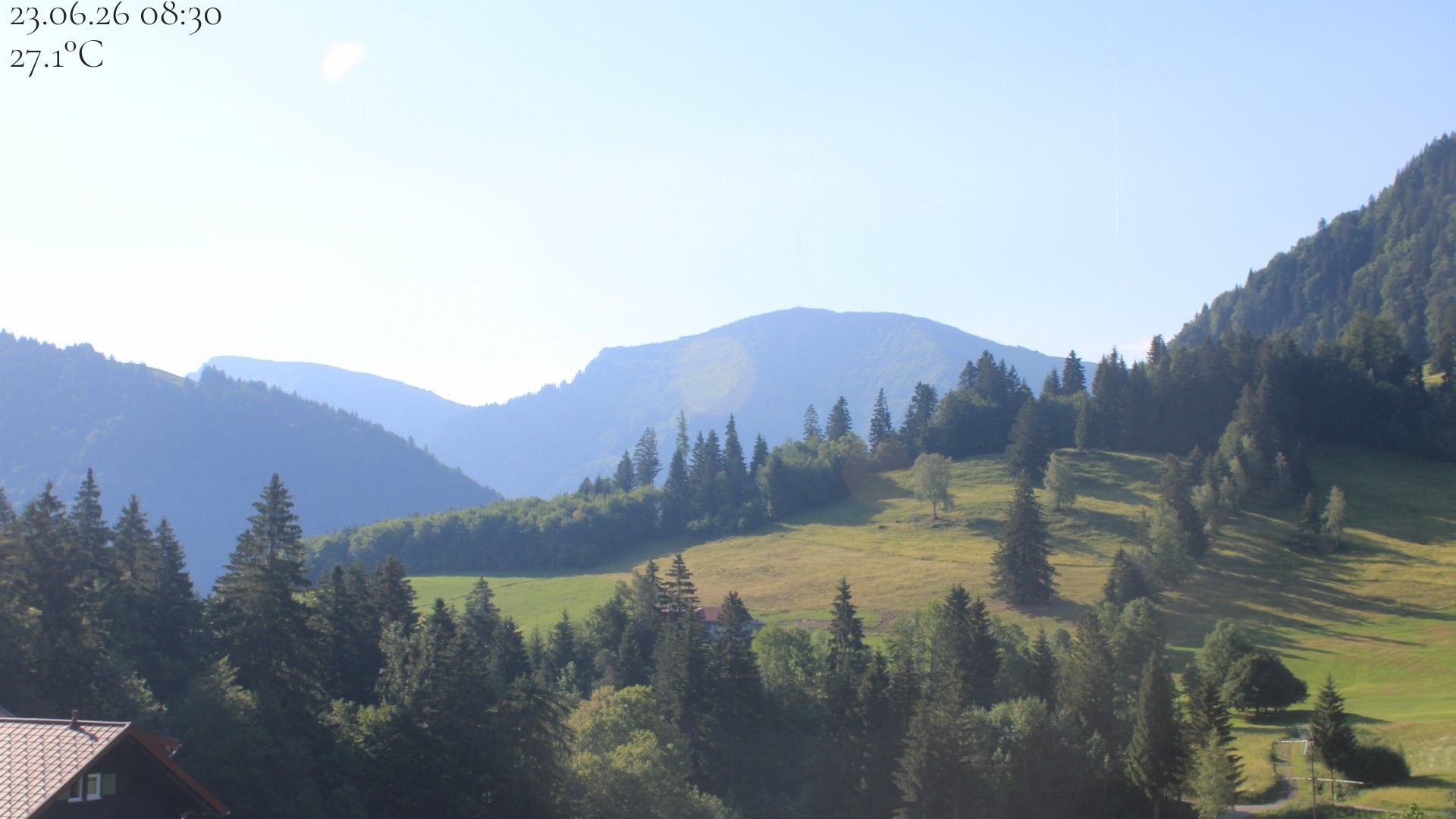 Archived image Webcam Oberstaufen - View Hochgrat from Hotel Schratt