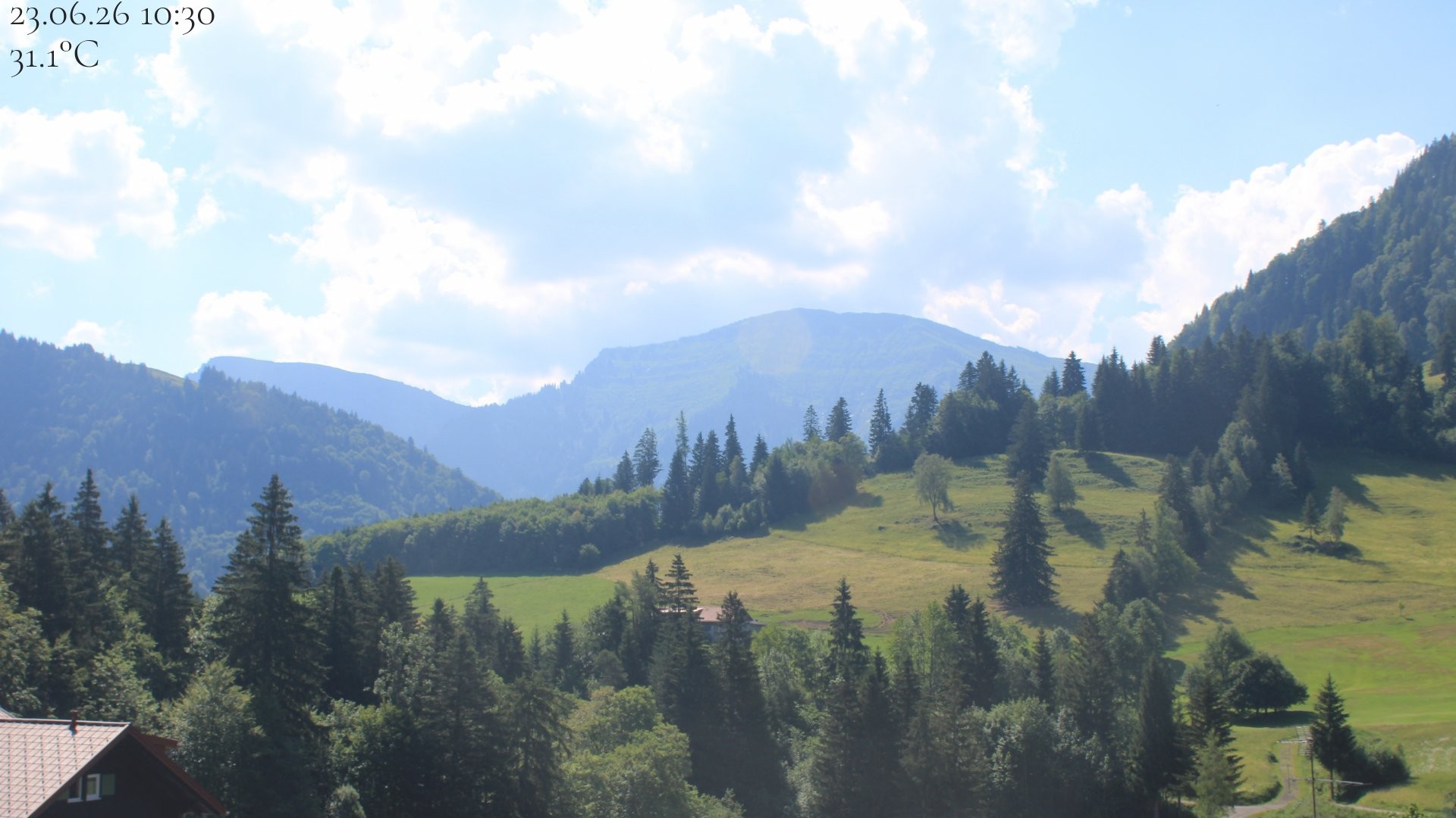 Archived image Webcam Oberstaufen - View Hochgrat from Hotel Schratt