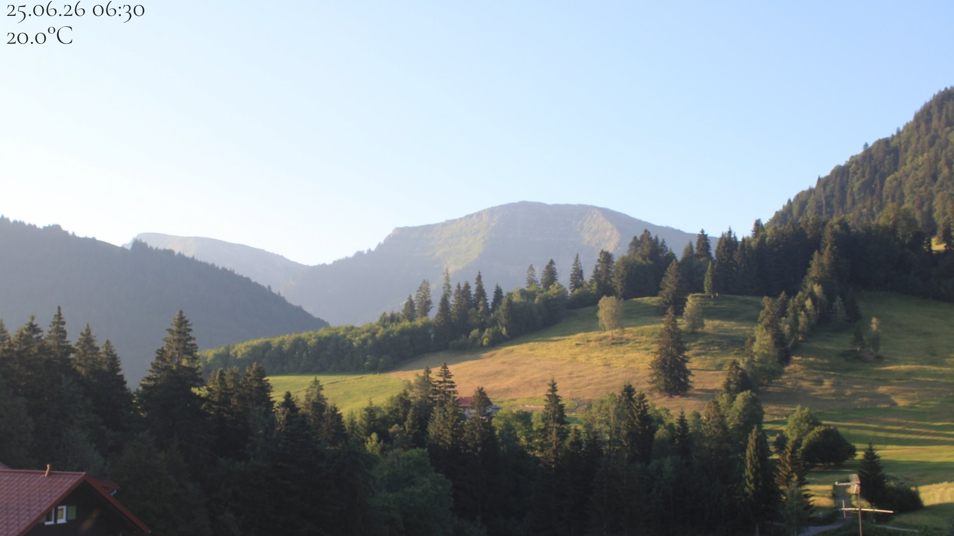 Archived image Webcam Oberstaufen - View Hochgrat from Hotel Schratt