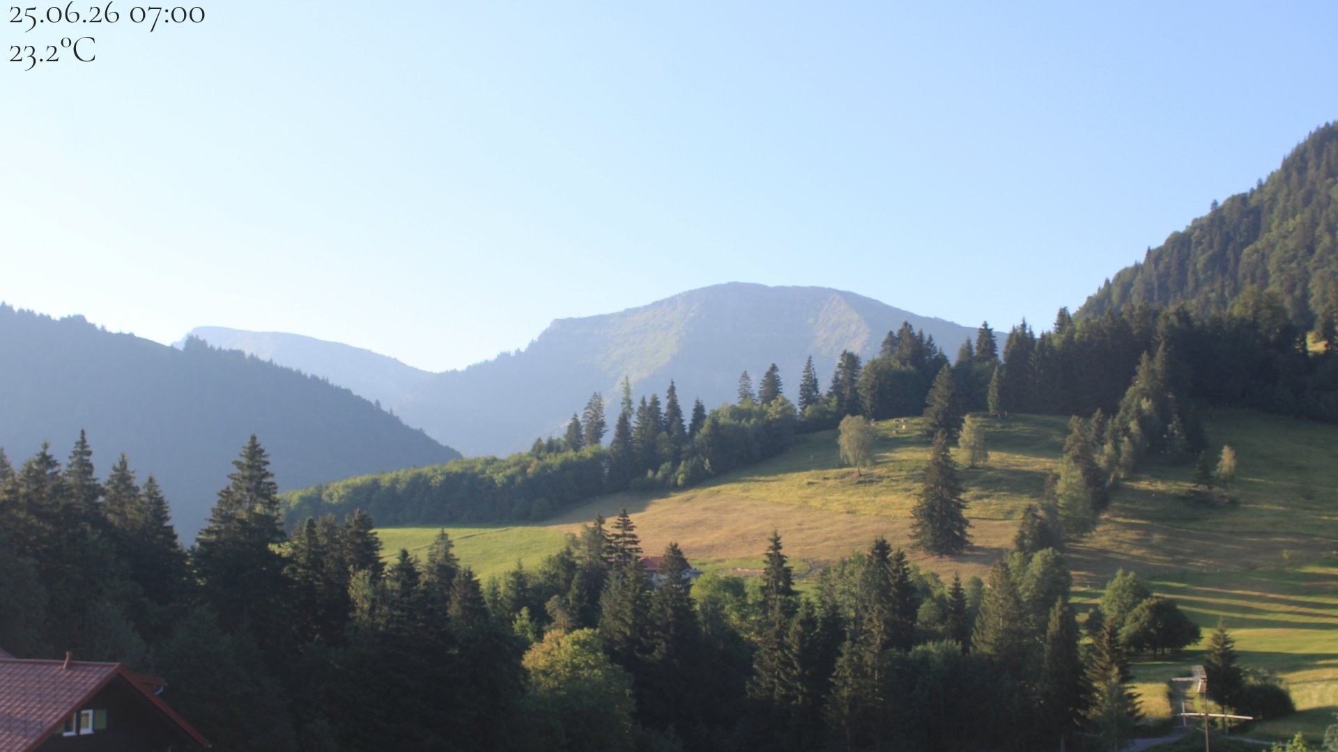 Archived image Webcam Oberstaufen - View Hochgrat from Hotel Schratt