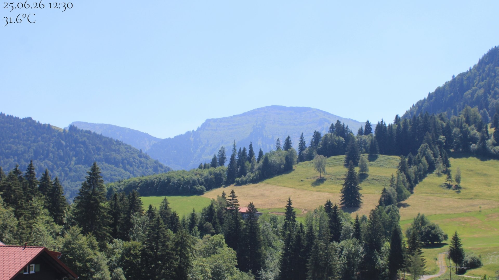 Archived image Webcam Oberstaufen - View Hochgrat from Hotel Schratt