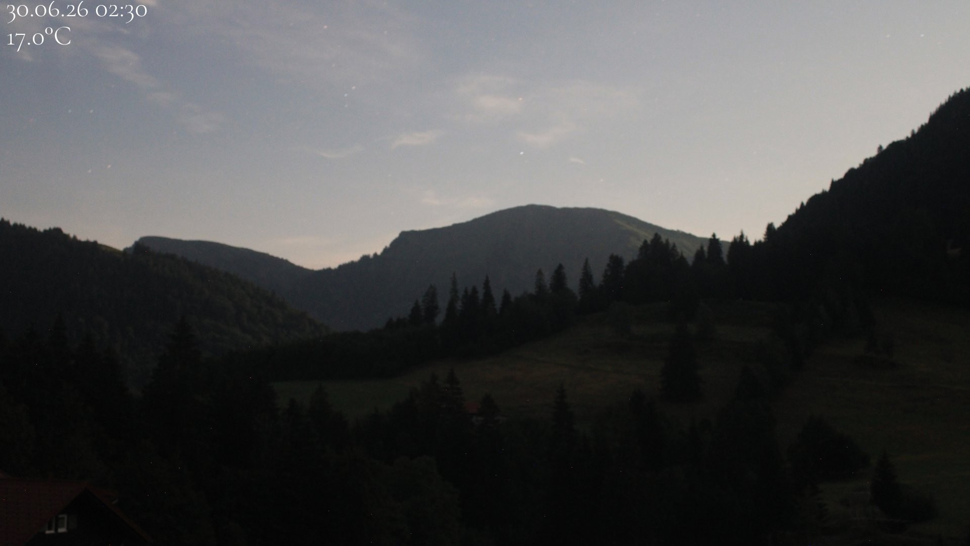 Archiv Foto Webcam Oberstaufen - Blick Hochgrat vom Biohotel Schratt