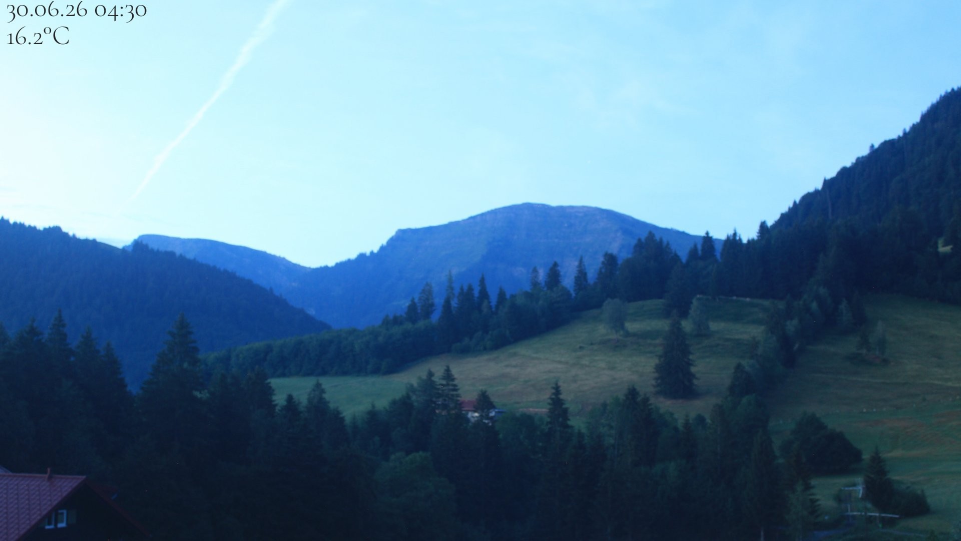 Archiv Foto Webcam Oberstaufen - Blick Hochgrat vom Biohotel Schratt