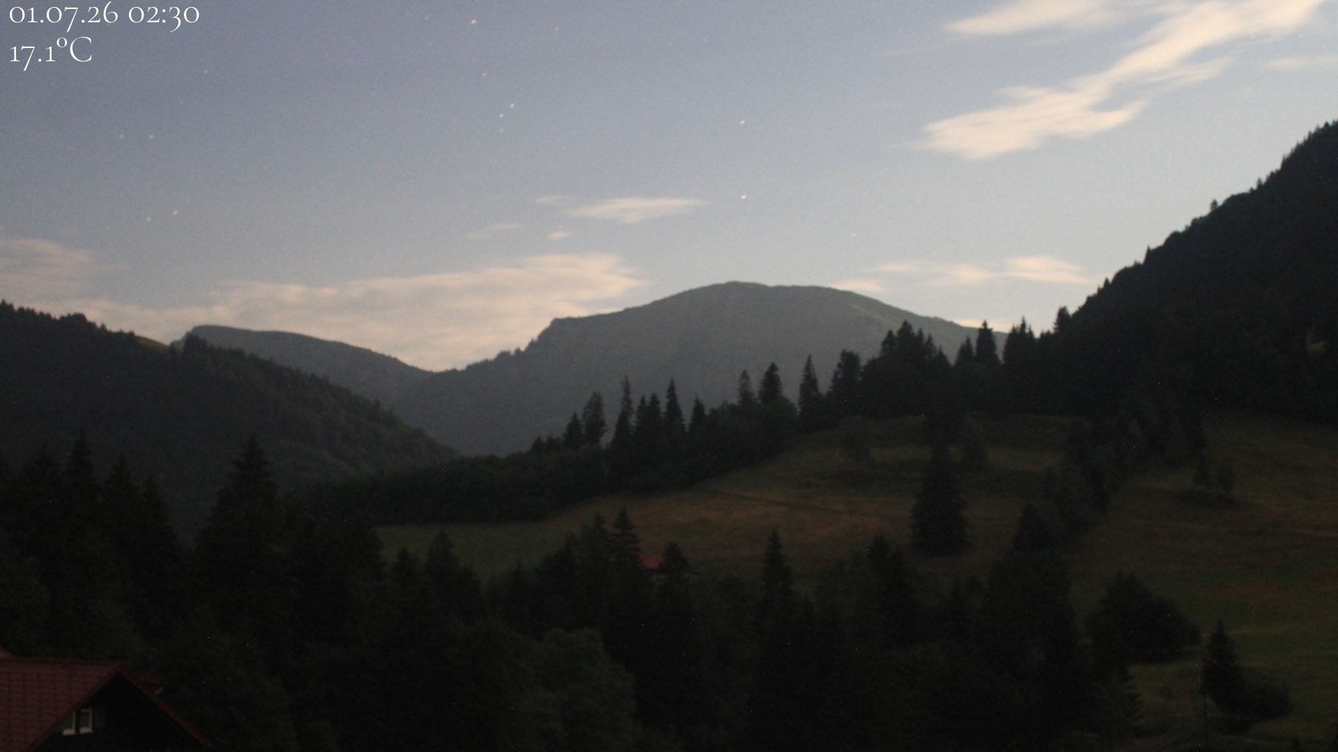 Archiv Foto Webcam Oberstaufen - Blick Hochgrat vom Biohotel Schratt