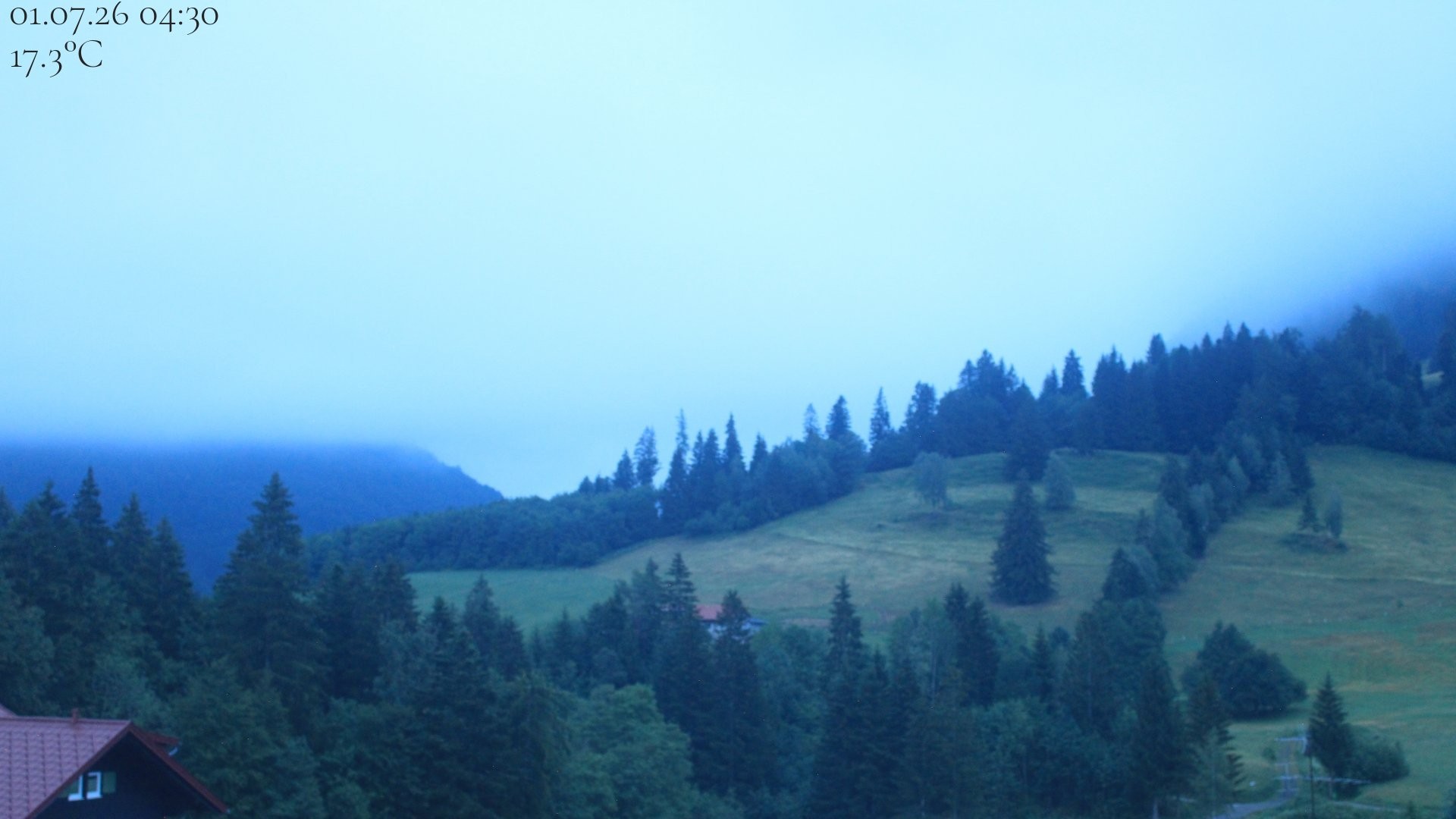 Archiv Foto Webcam Oberstaufen - Blick Hochgrat vom Biohotel Schratt