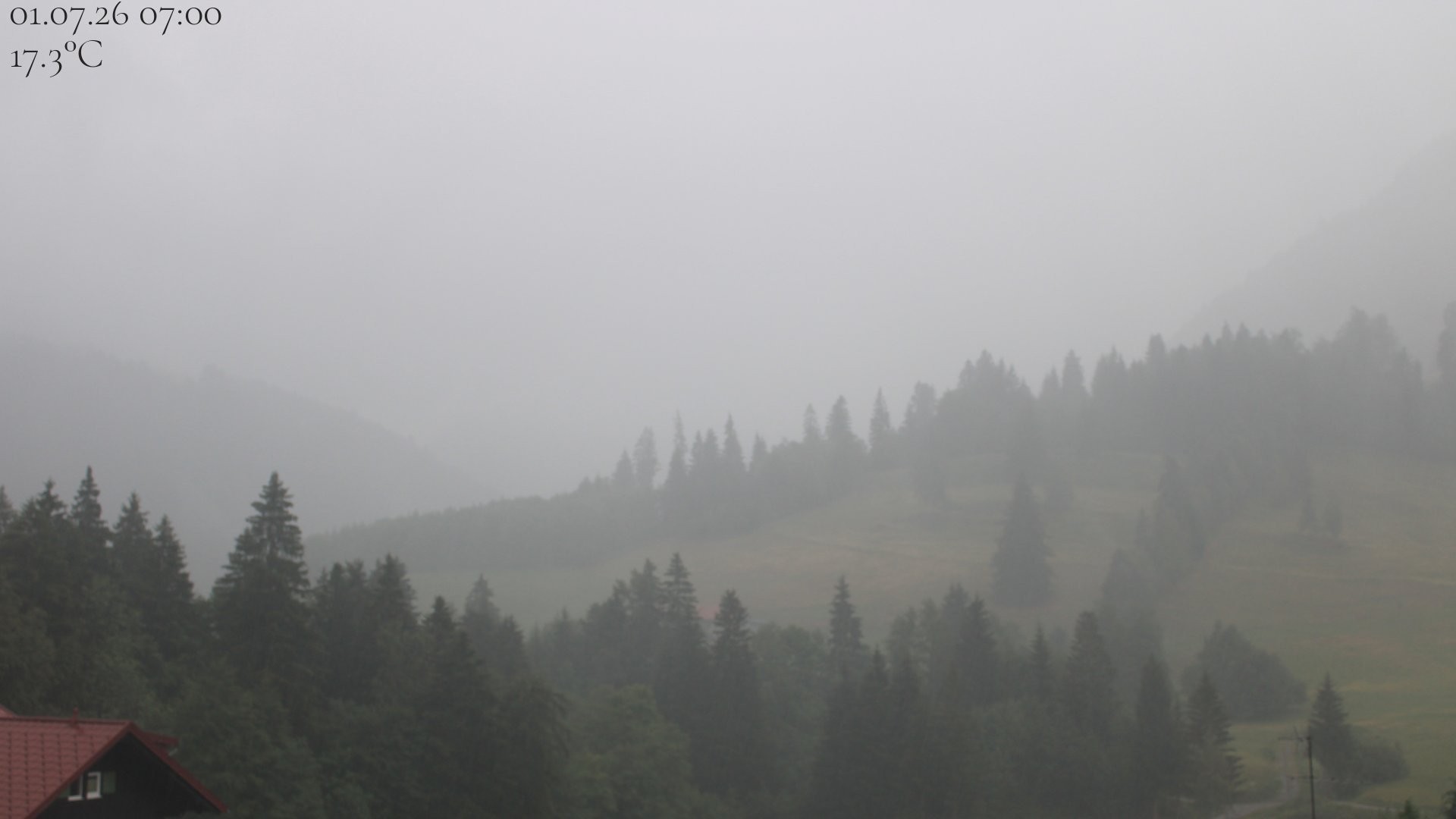 Archiv Foto Webcam Oberstaufen - Blick Hochgrat vom Biohotel Schratt