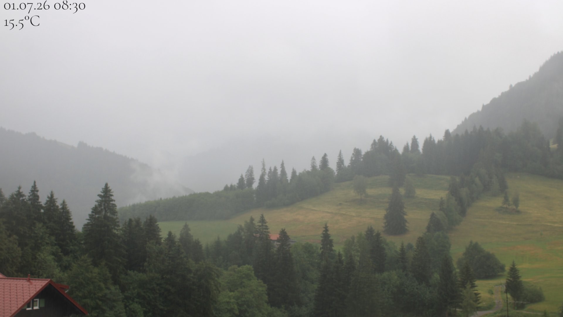 Archiv Foto Webcam Oberstaufen - Blick Hochgrat vom Biohotel Schratt