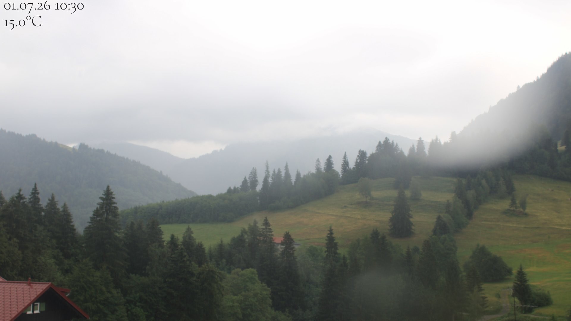 Archiv Foto Webcam Oberstaufen - Blick Hochgrat vom Biohotel Schratt