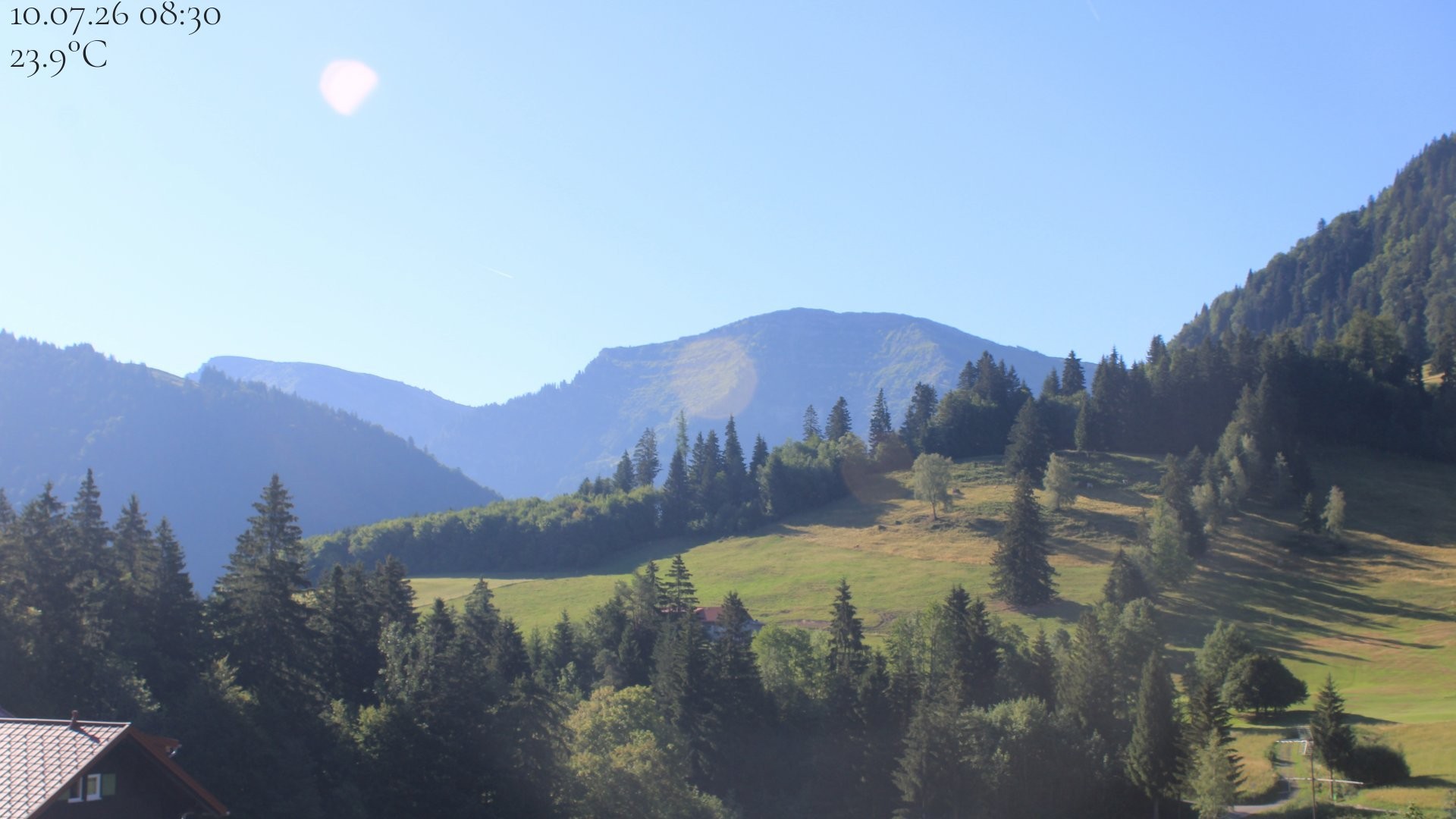 Archiv Foto Webcam Oberstaufen - Blick Hochgrat vom Biohotel Schratt
