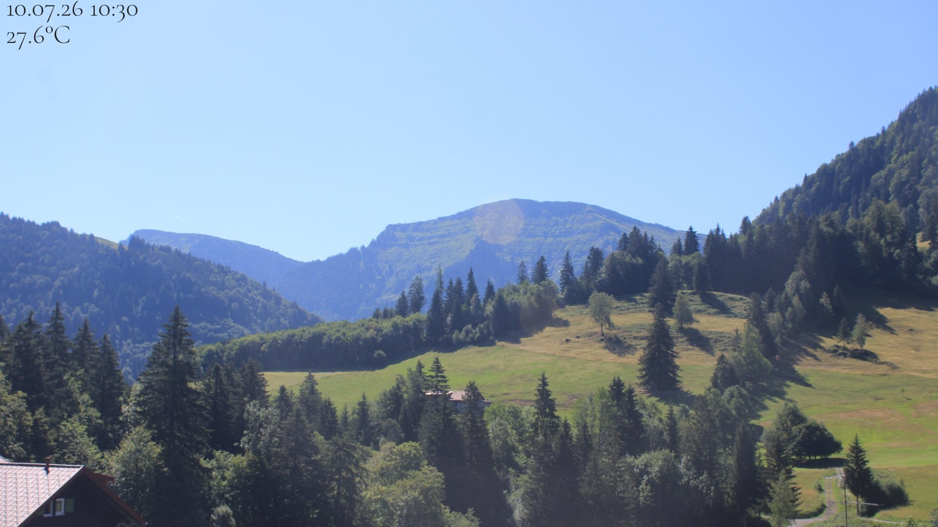 Archiv Foto Webcam Oberstaufen - Blick Hochgrat vom Biohotel Schratt