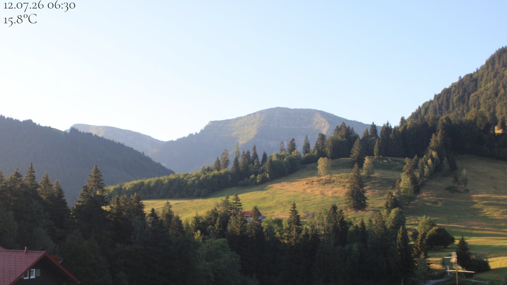Archived image Webcam Oberstaufen - View Hochgrat from Hotel Schratt