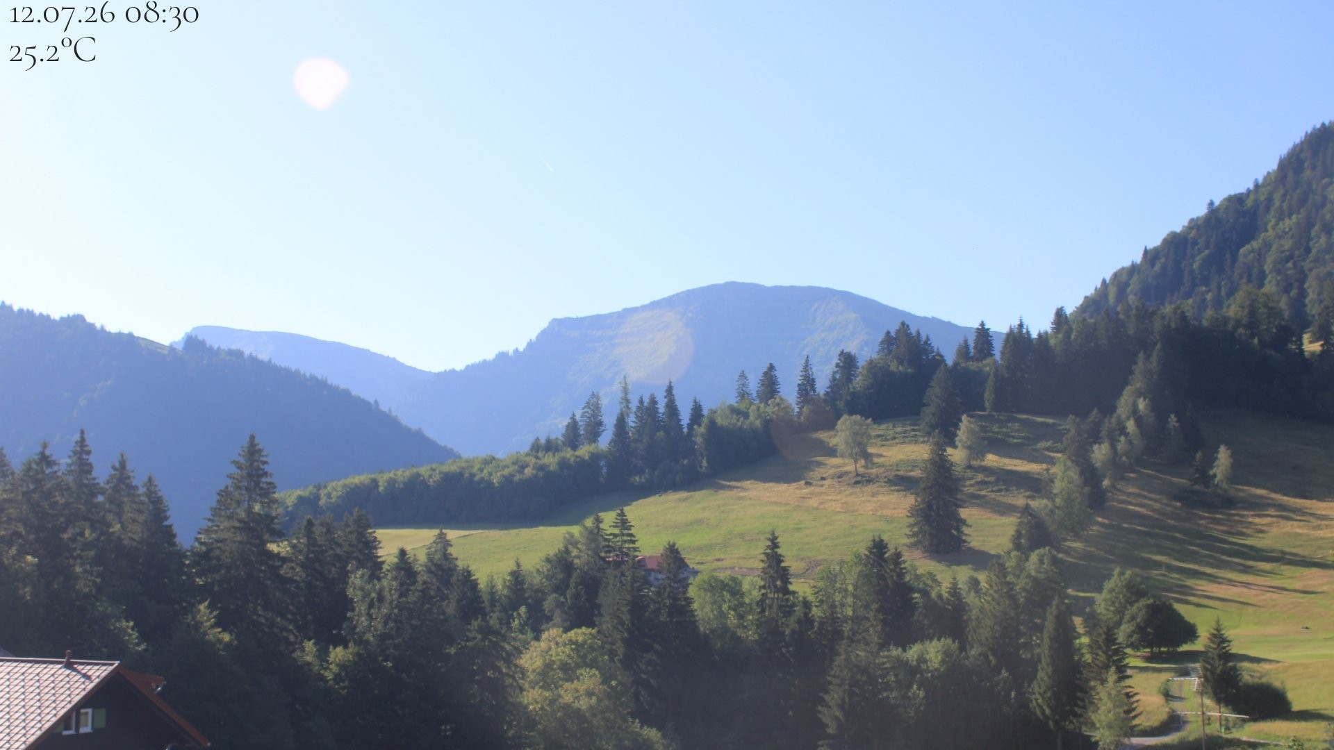 Archived image Webcam Oberstaufen - View Hochgrat from Hotel Schratt