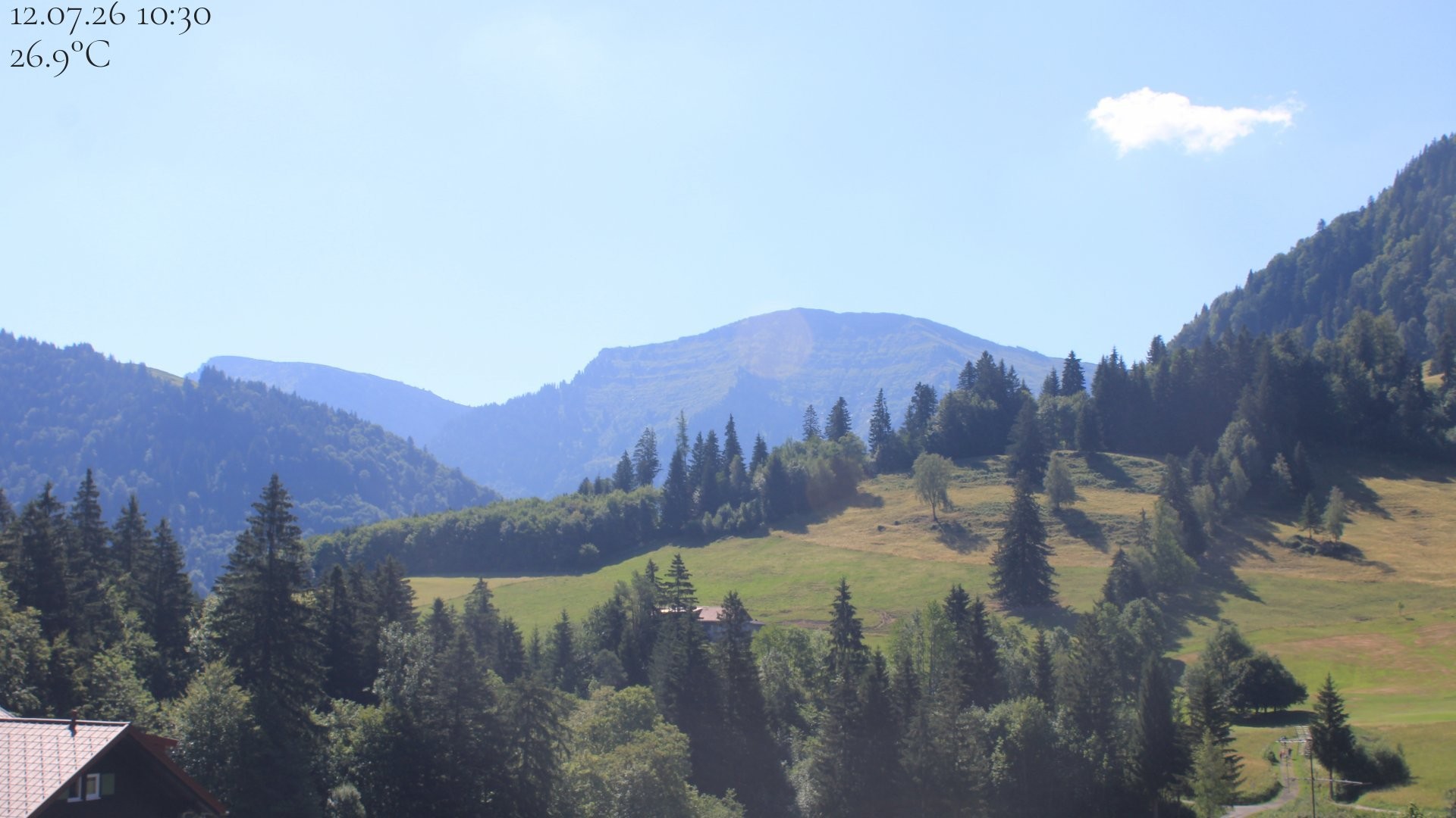 Archived image Webcam Oberstaufen - View Hochgrat from Hotel Schratt