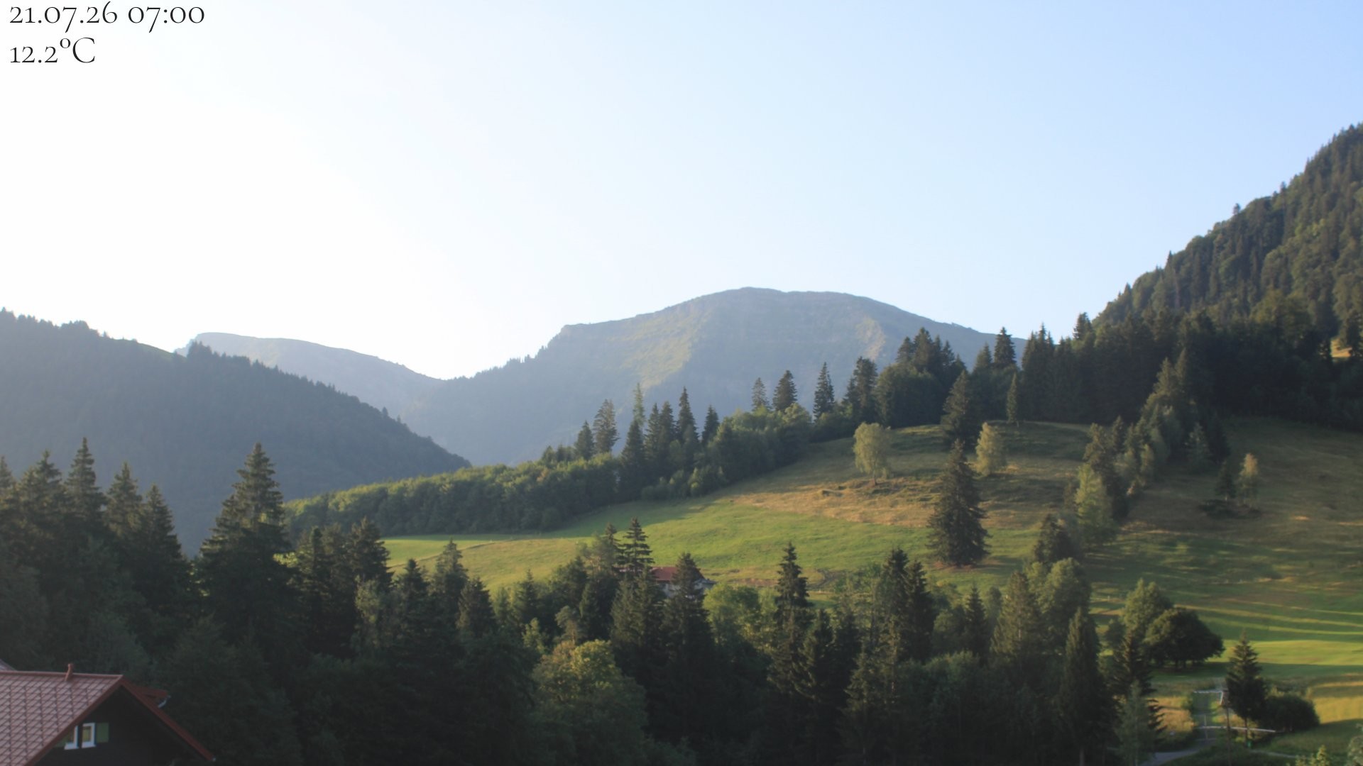 Archiv Foto Webcam Oberstaufen - Blick Hochgrat vom Biohotel Schratt
