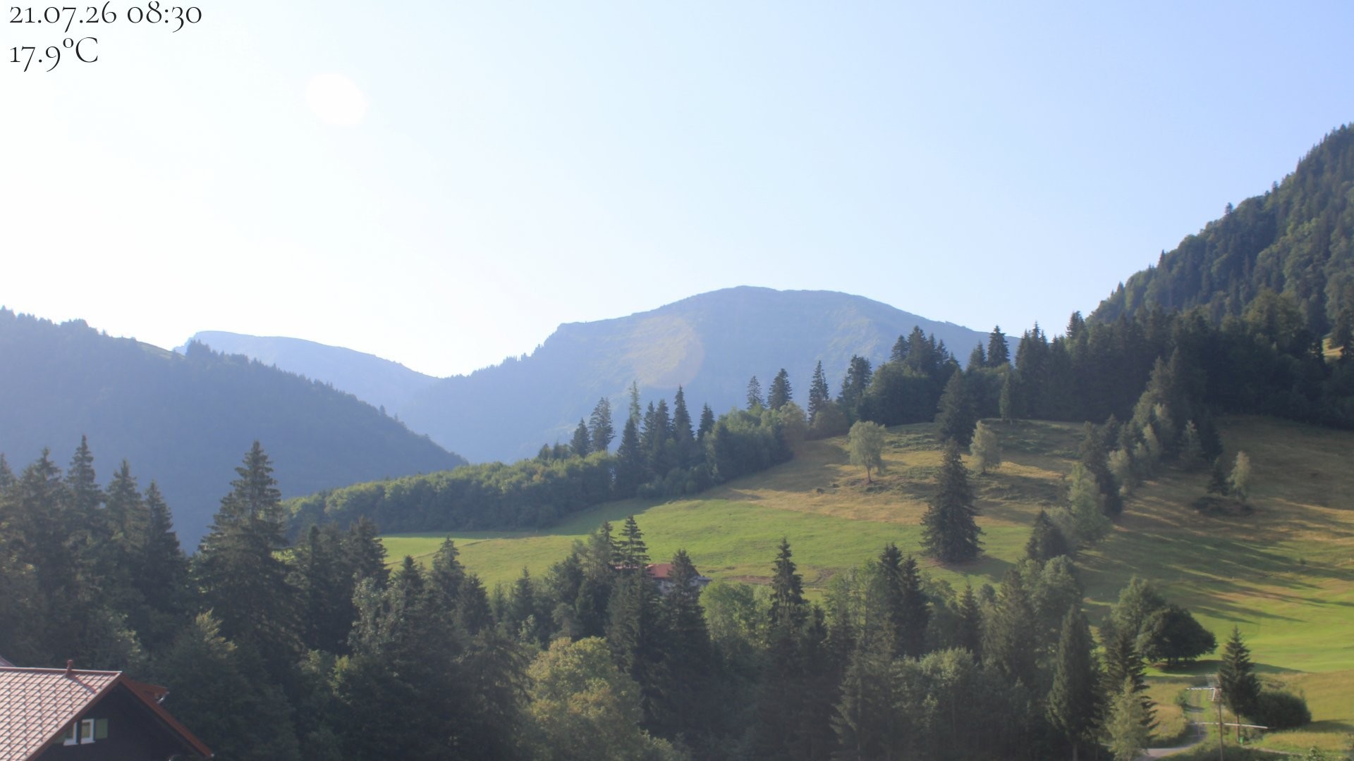 Archiv Foto Webcam Oberstaufen - Blick Hochgrat vom Biohotel Schratt