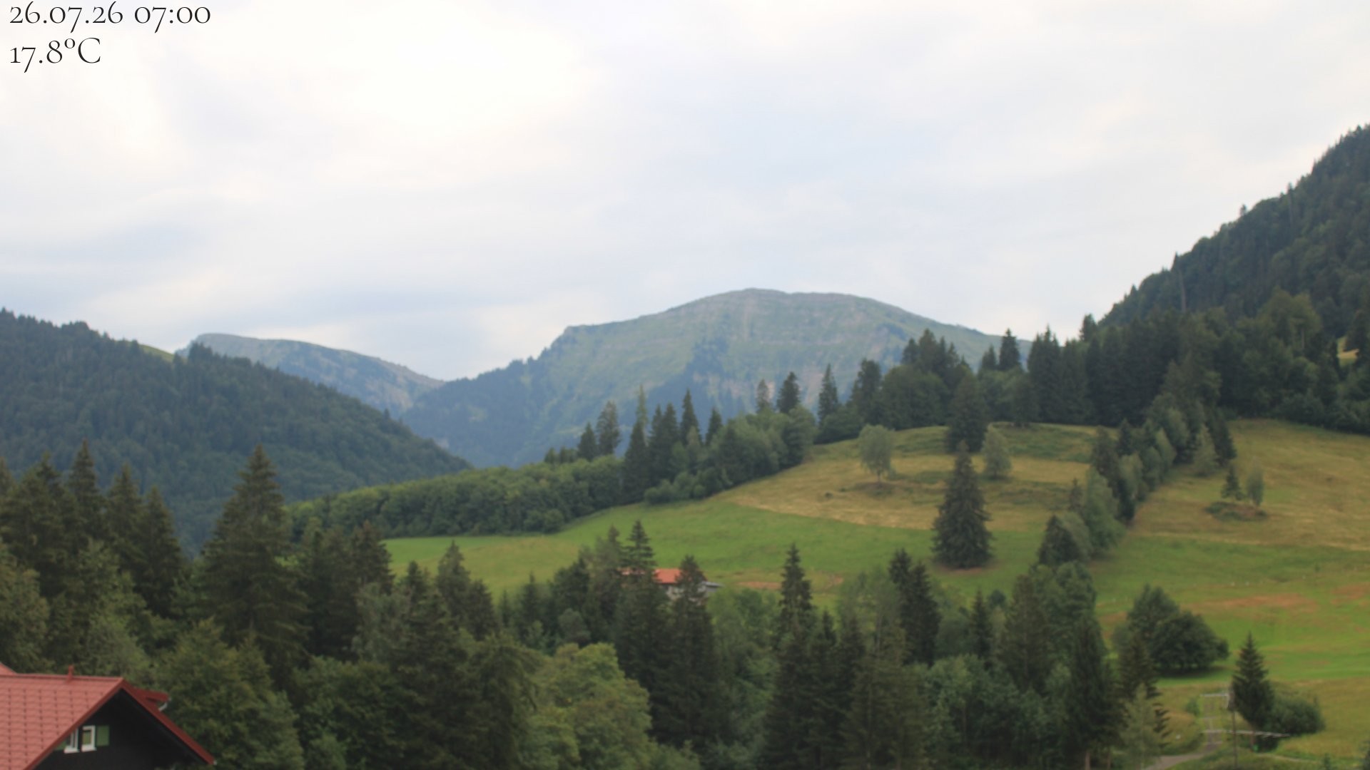 Archiv Foto Webcam Oberstaufen - Blick Hochgrat vom Biohotel Schratt