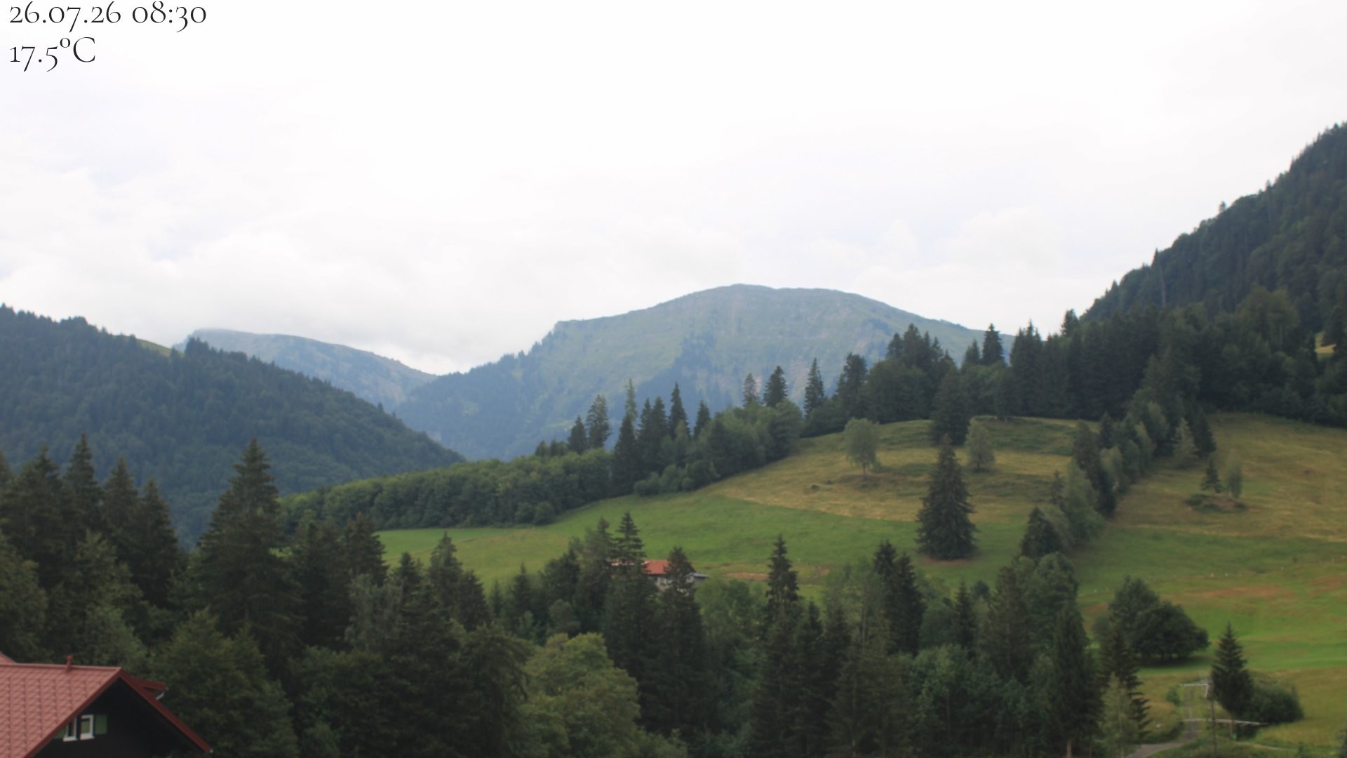 Archiv Foto Webcam Oberstaufen - Blick Hochgrat vom Biohotel Schratt