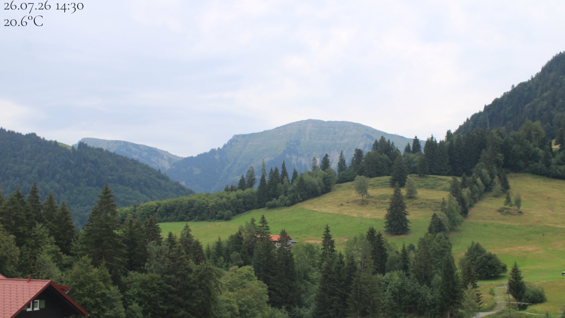 Archiv Foto Webcam Oberstaufen - Blick Hochgrat vom Biohotel Schratt