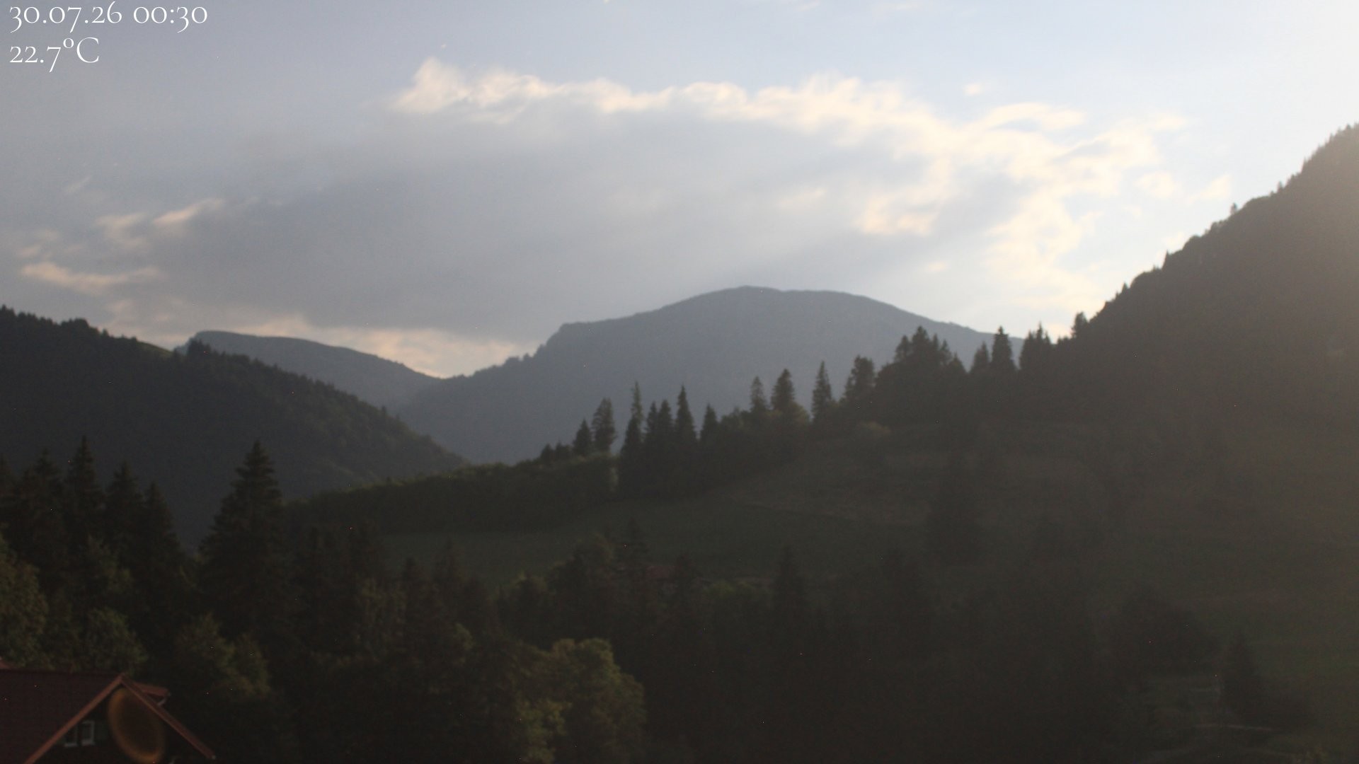 Archiv Foto Webcam Oberstaufen - Blick Hochgrat vom Biohotel Schratt