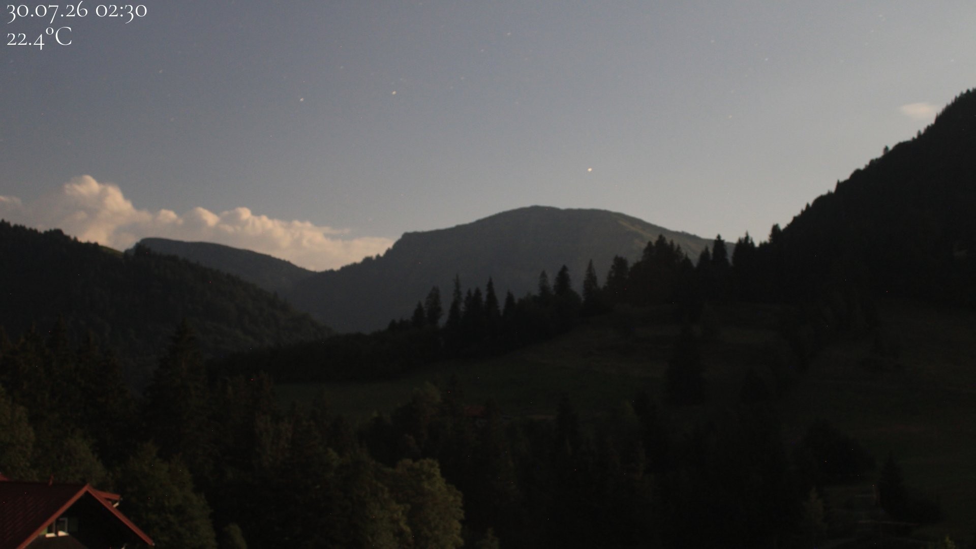 Archiv Foto Webcam Oberstaufen - Blick Hochgrat vom Biohotel Schratt