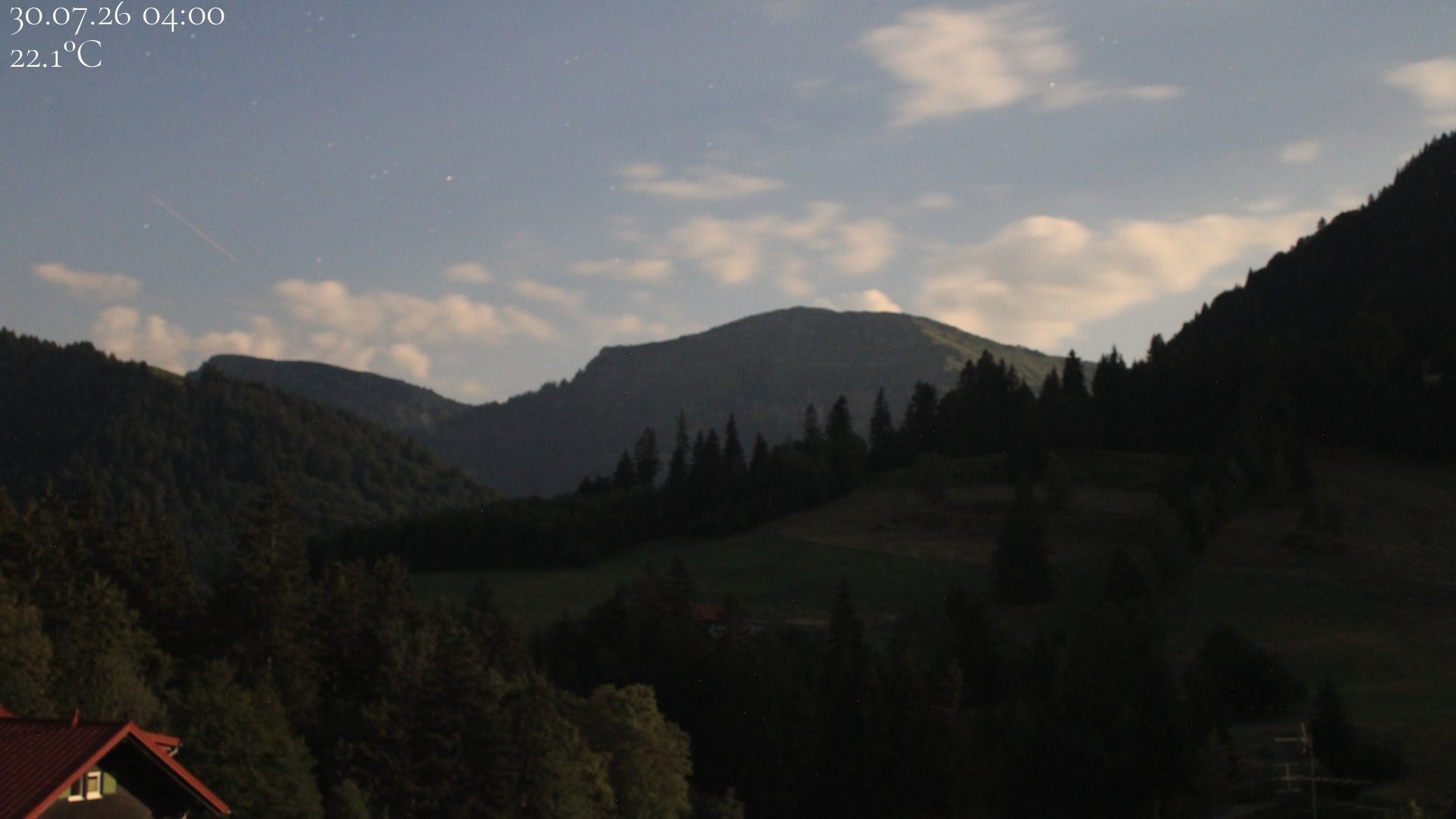Archiv Foto Webcam Oberstaufen - Blick Hochgrat vom Biohotel Schratt