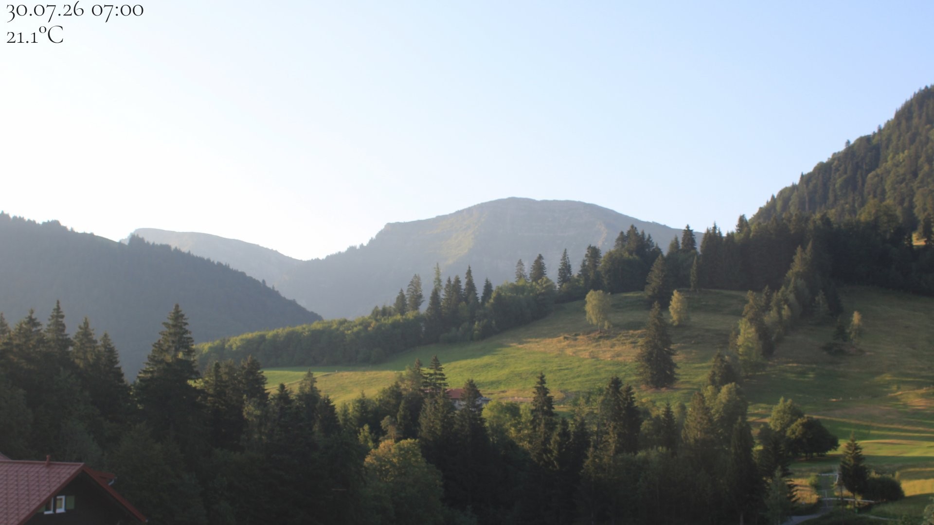 Archiv Foto Webcam Oberstaufen - Blick Hochgrat vom Biohotel Schratt
