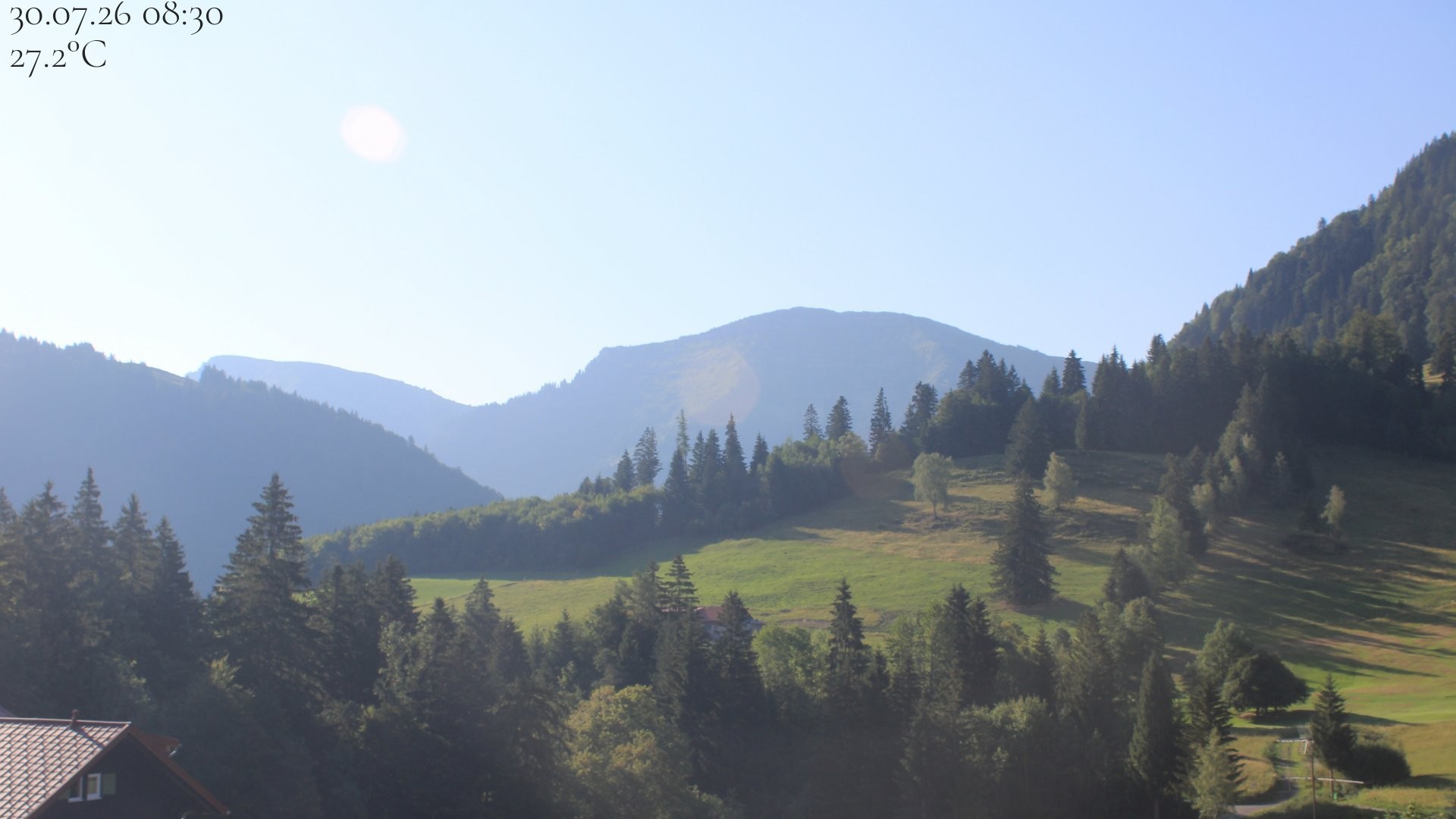 Archiv Foto Webcam Oberstaufen - Blick Hochgrat vom Biohotel Schratt