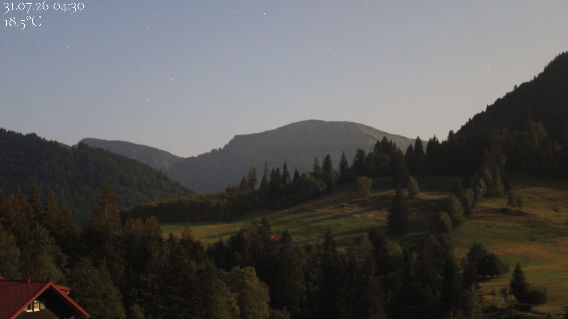 Archiv Foto Webcam Oberstaufen - Blick Hochgrat vom Biohotel Schratt