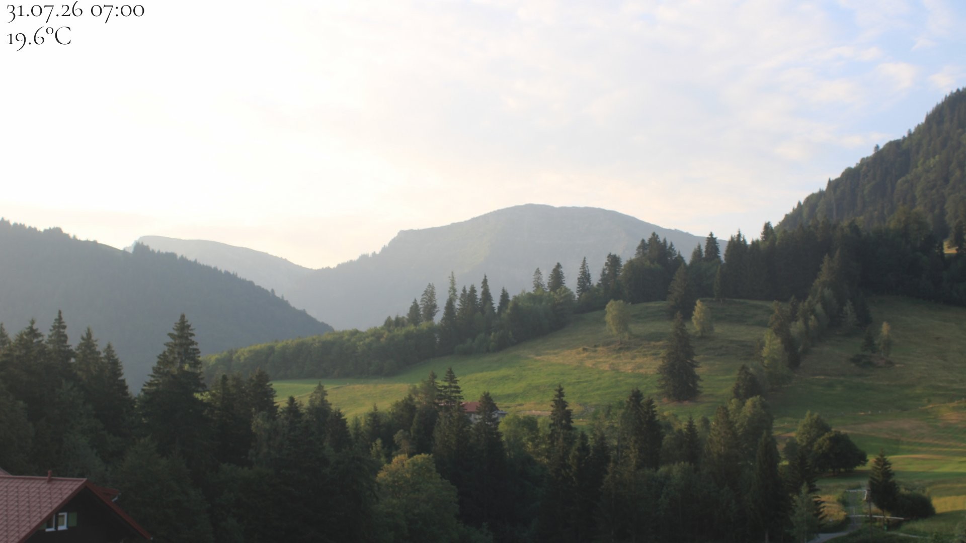 Archived image Webcam Oberstaufen - View Hochgrat from Hotel Schratt