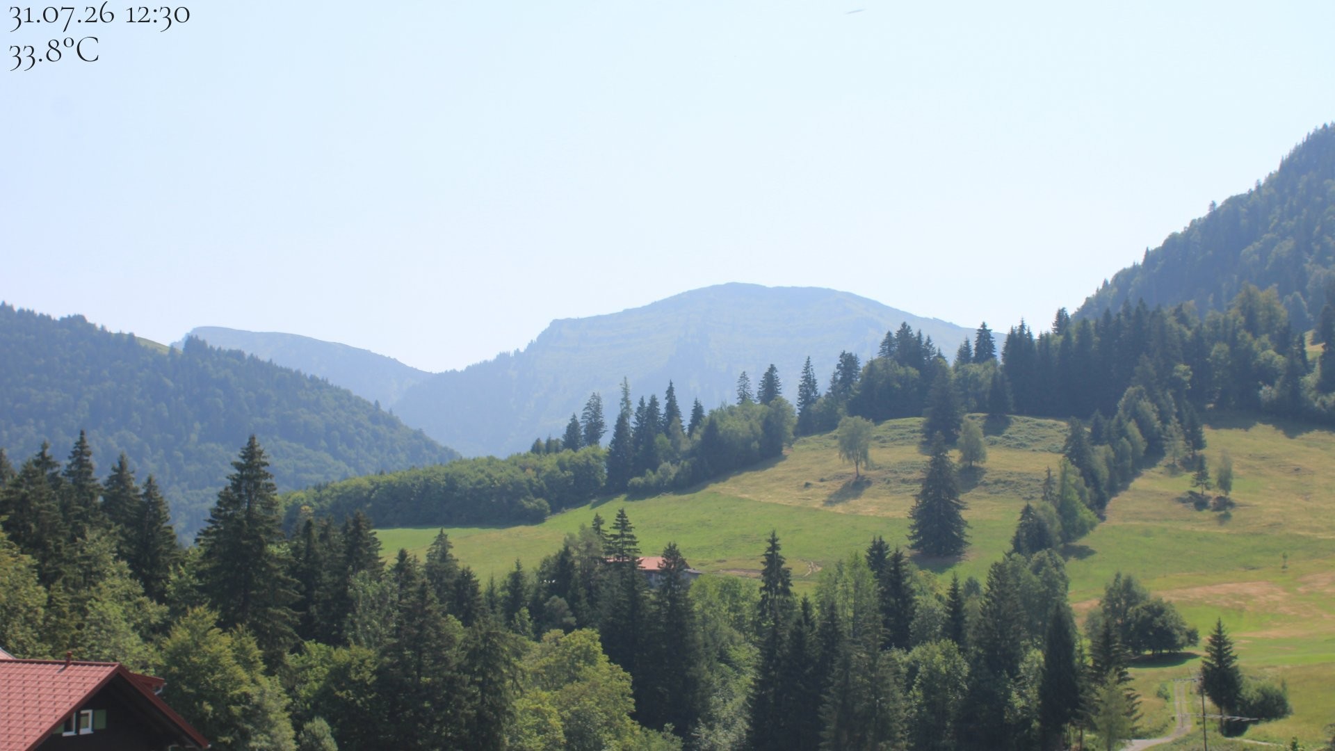 Archived image Webcam Oberstaufen - View Hochgrat from Hotel Schratt