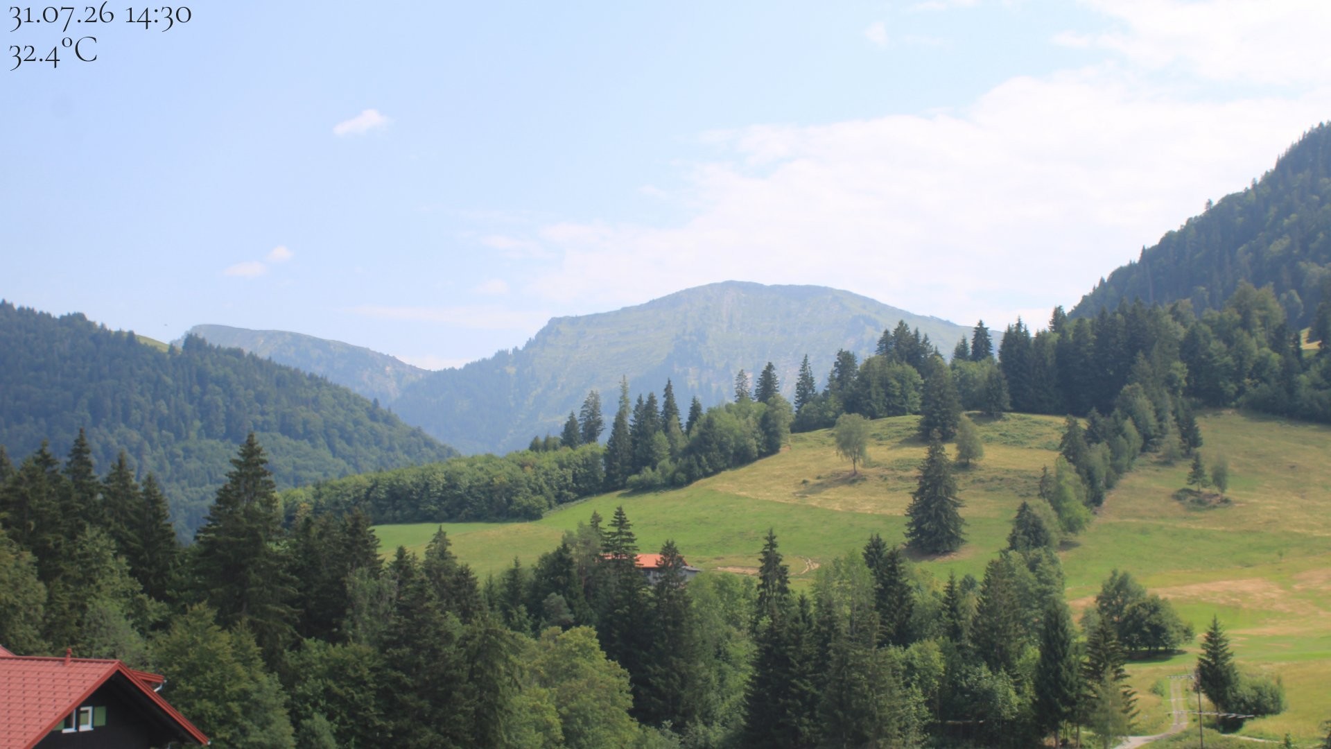 Archived image Webcam Oberstaufen - View Hochgrat from Hotel Schratt