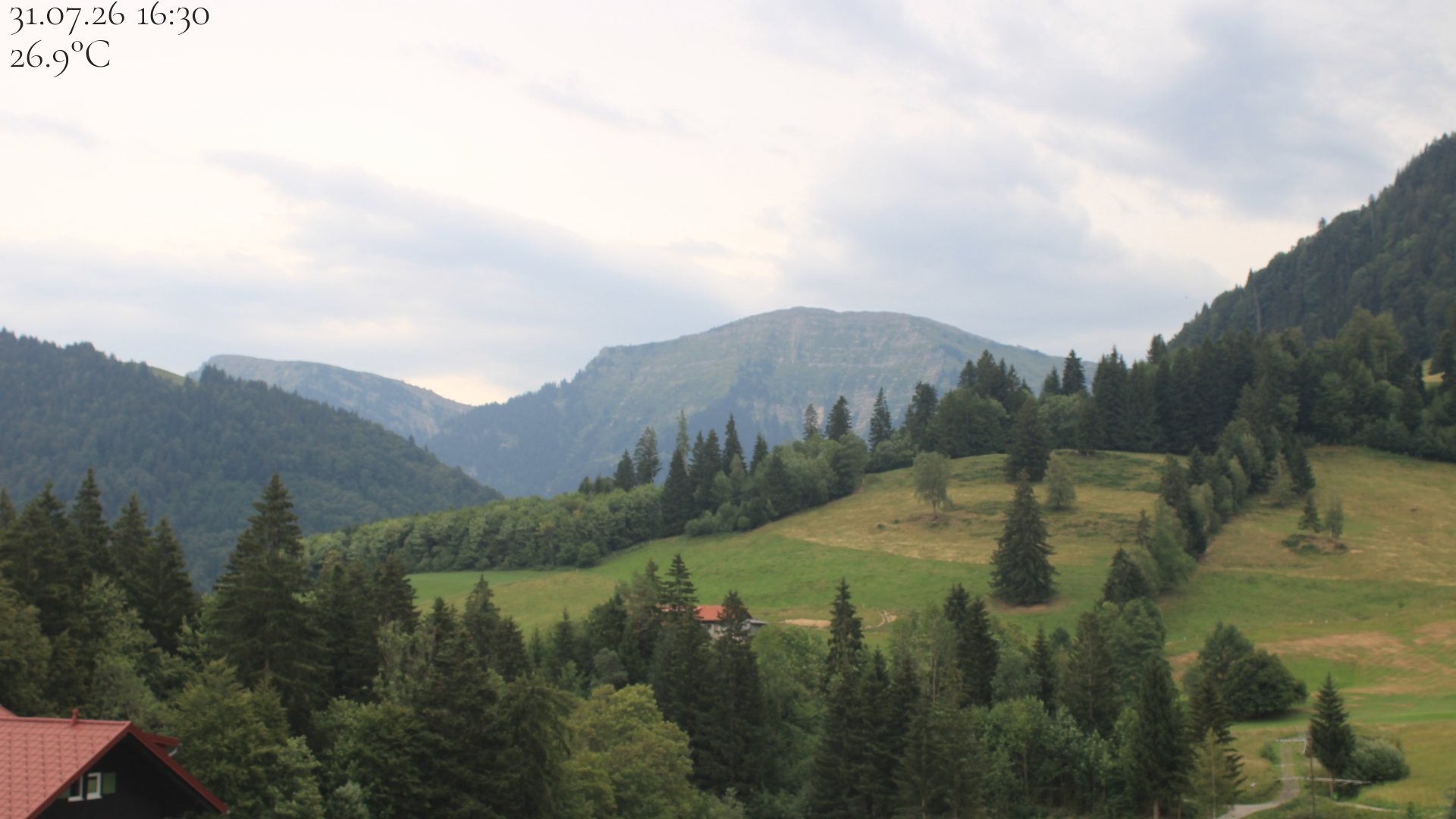 Archived image Webcam Oberstaufen - View Hochgrat from Hotel Schratt