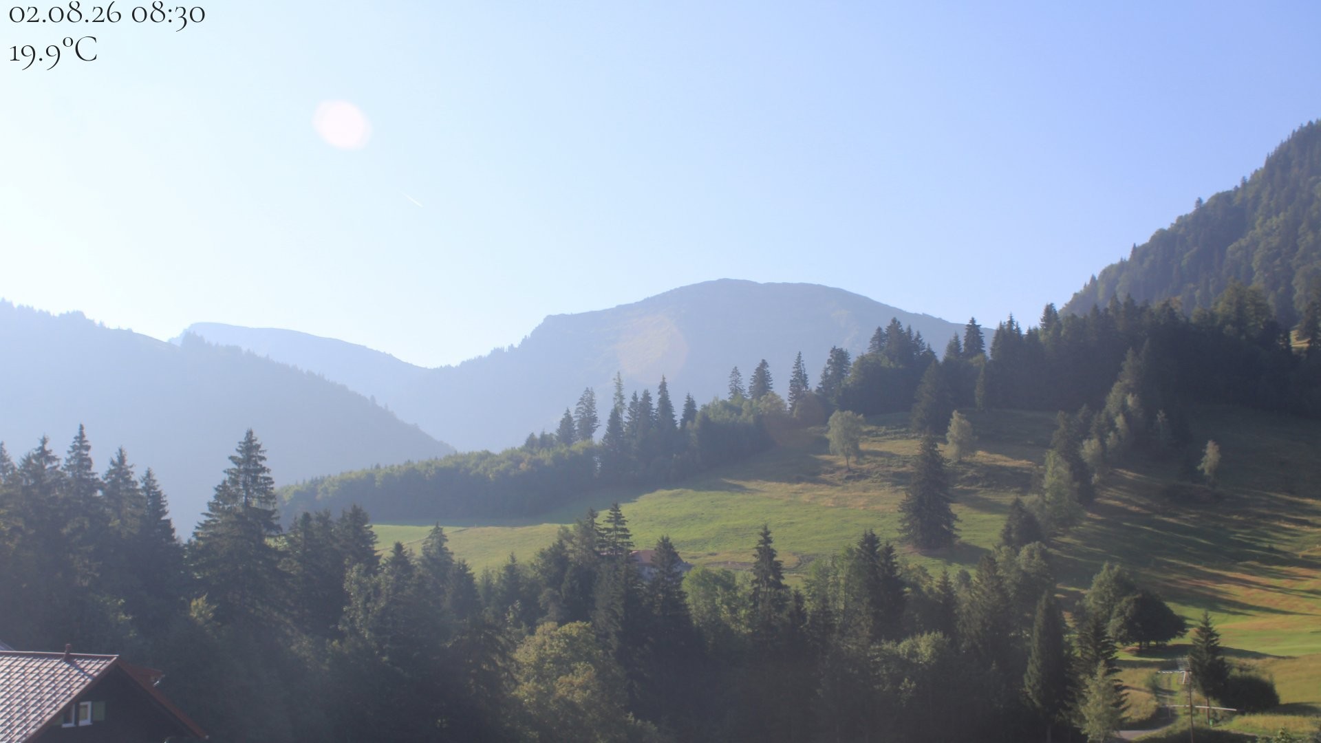 Archiv Foto Webcam Oberstaufen - Blick Hochgrat vom Biohotel Schratt