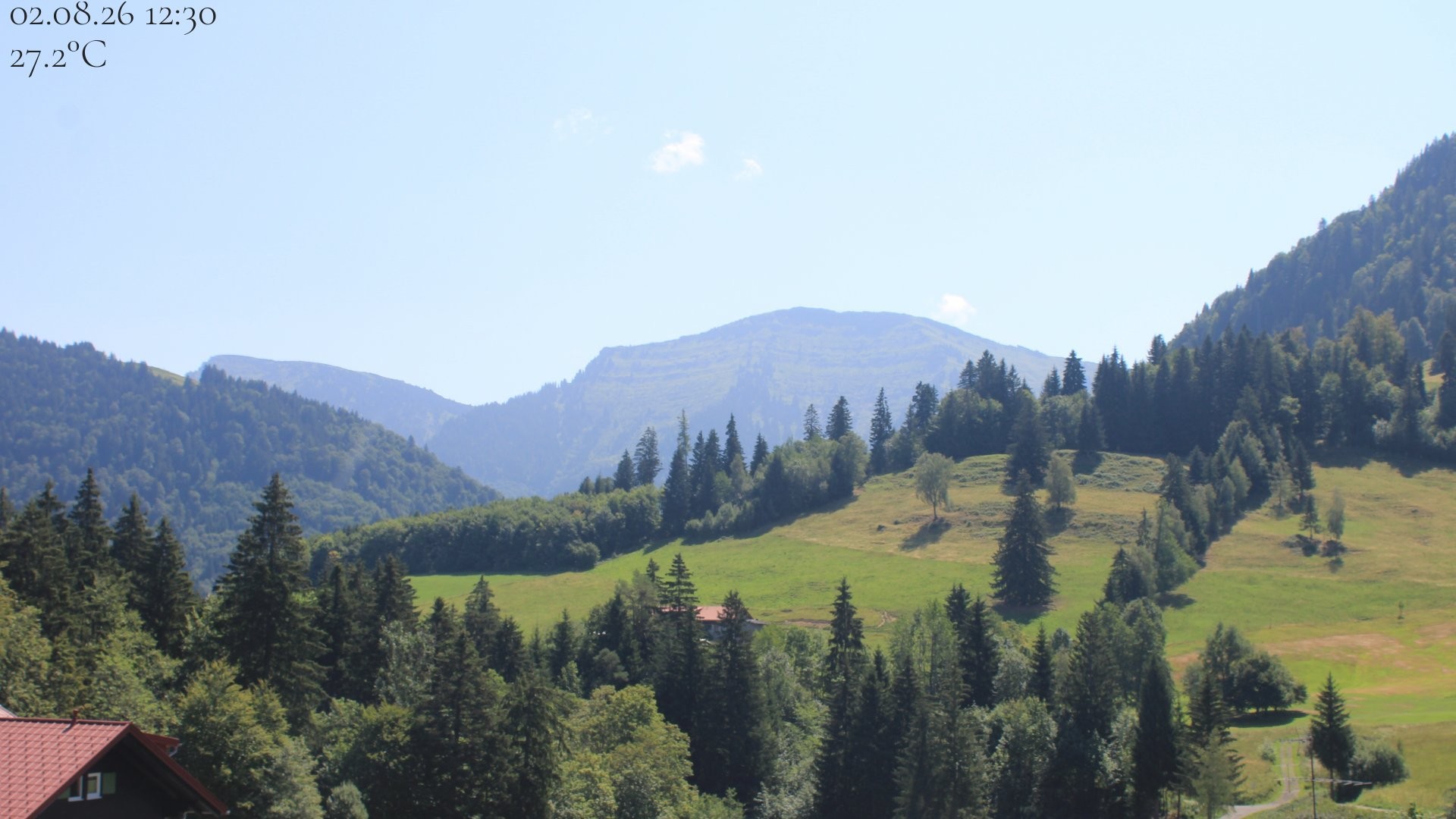Archiv Foto Webcam Oberstaufen - Blick Hochgrat vom Biohotel Schratt
