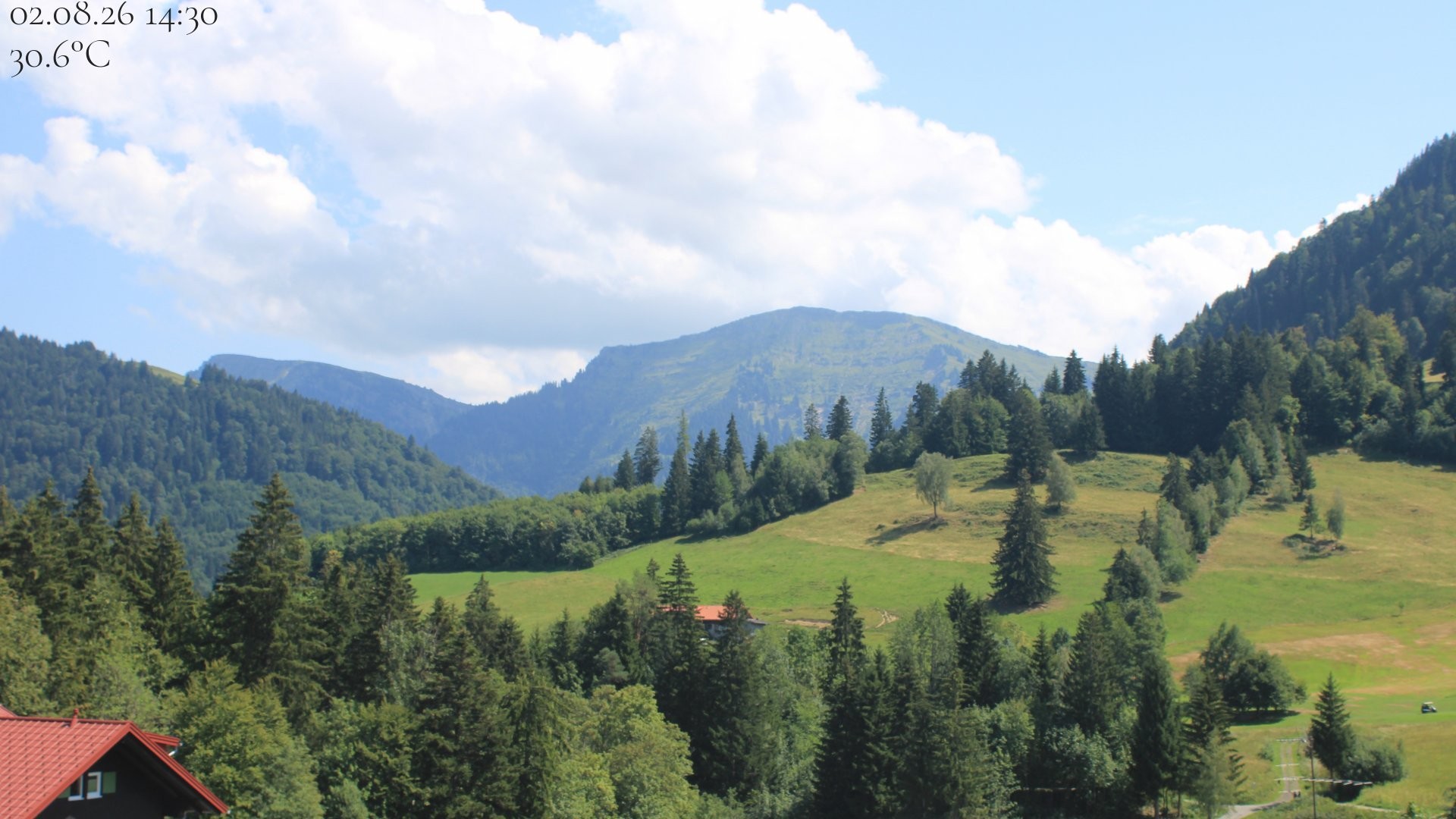 Archived image Webcam Oberstaufen - View Hochgrat from Hotel Schratt
