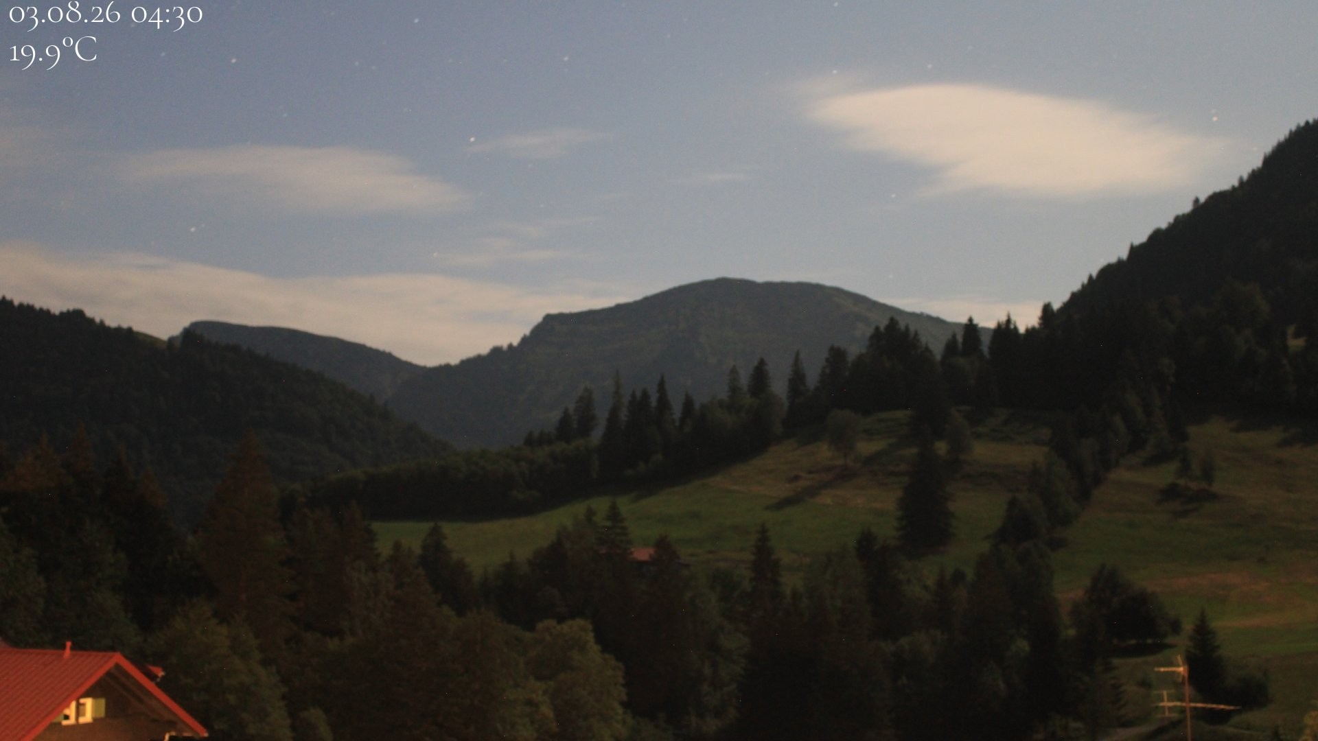 Archiv Foto Webcam Oberstaufen - Blick Hochgrat vom Biohotel Schratt