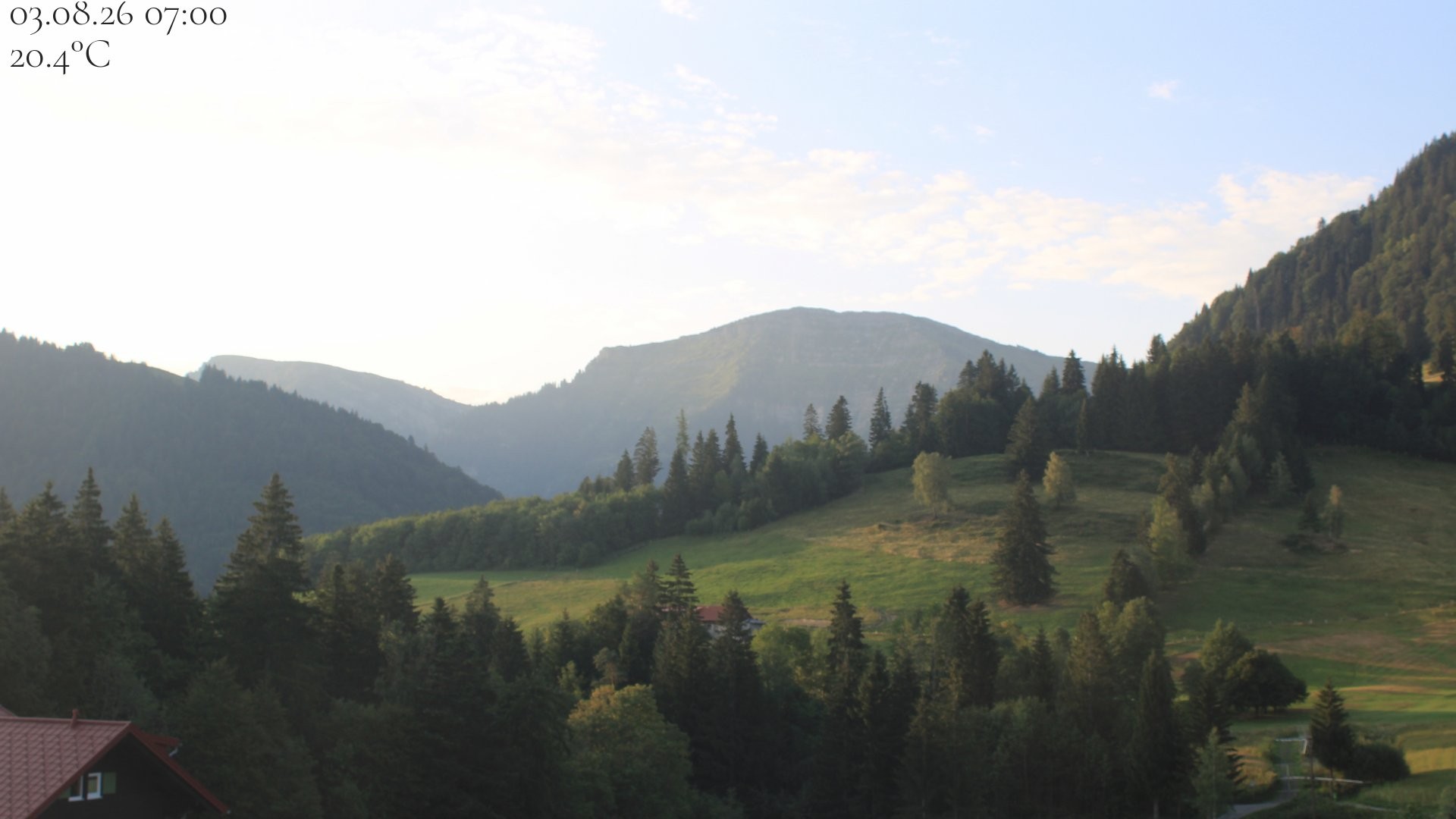 Archiv Foto Webcam Oberstaufen - Blick Hochgrat vom Biohotel Schratt
